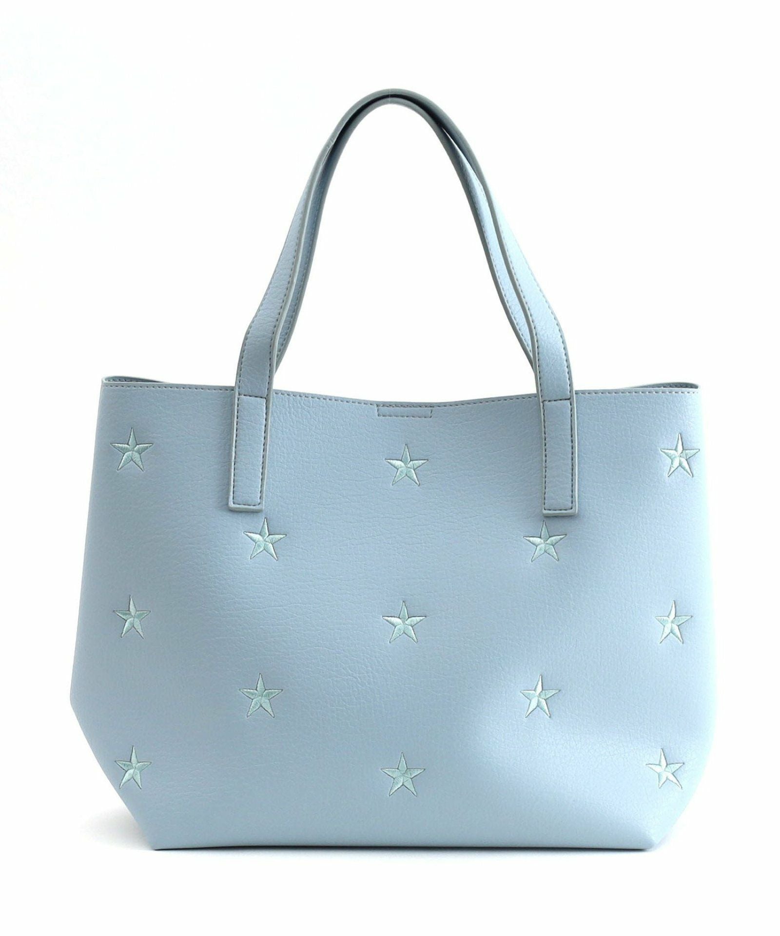スーパーSALE】20％OFF 星柄刺繍フェイクレザートートバッグ／A4対応