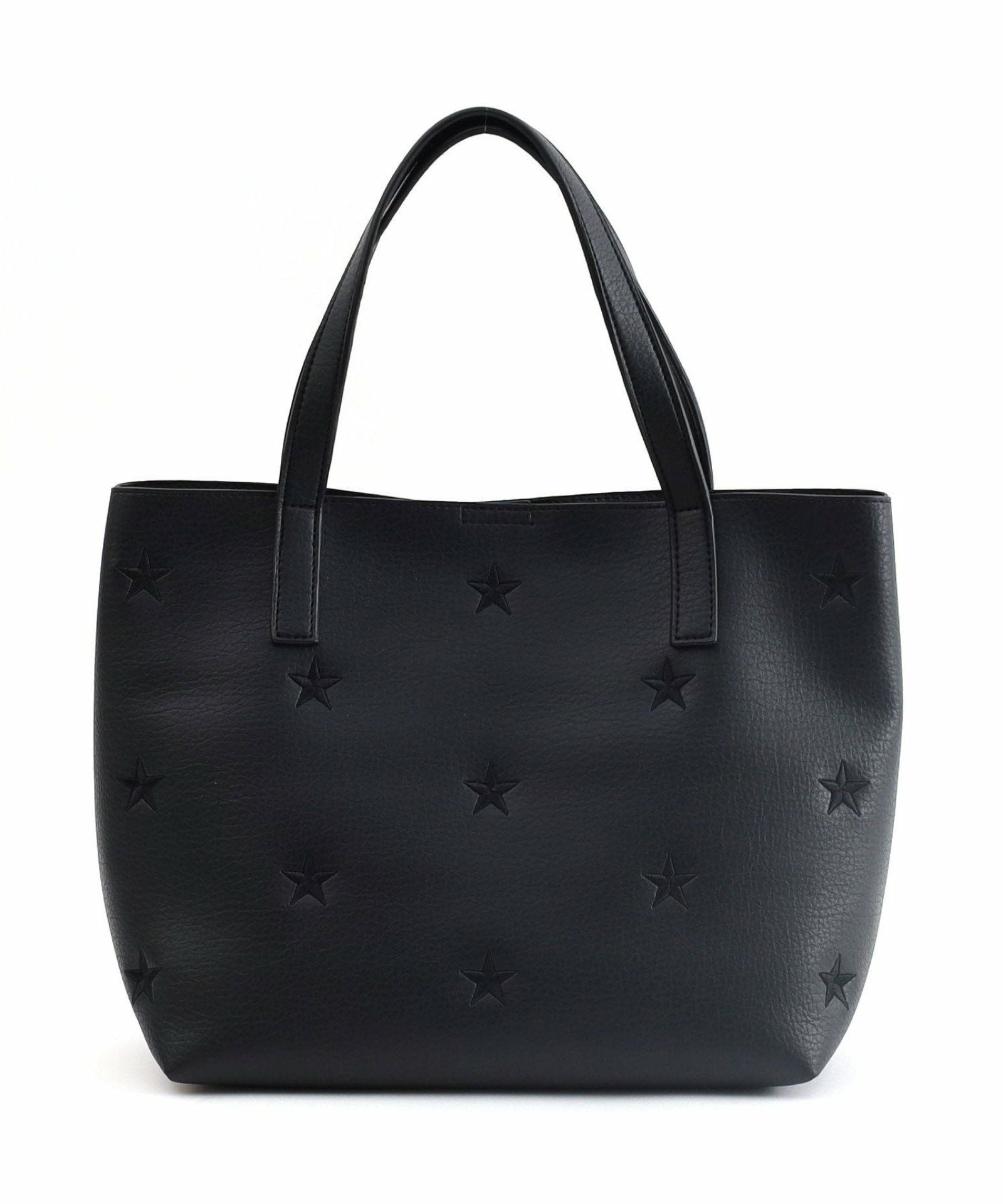 期間限定SALE BASIC AITEM 10%OFF】 星柄刺繍フェイクレザートート