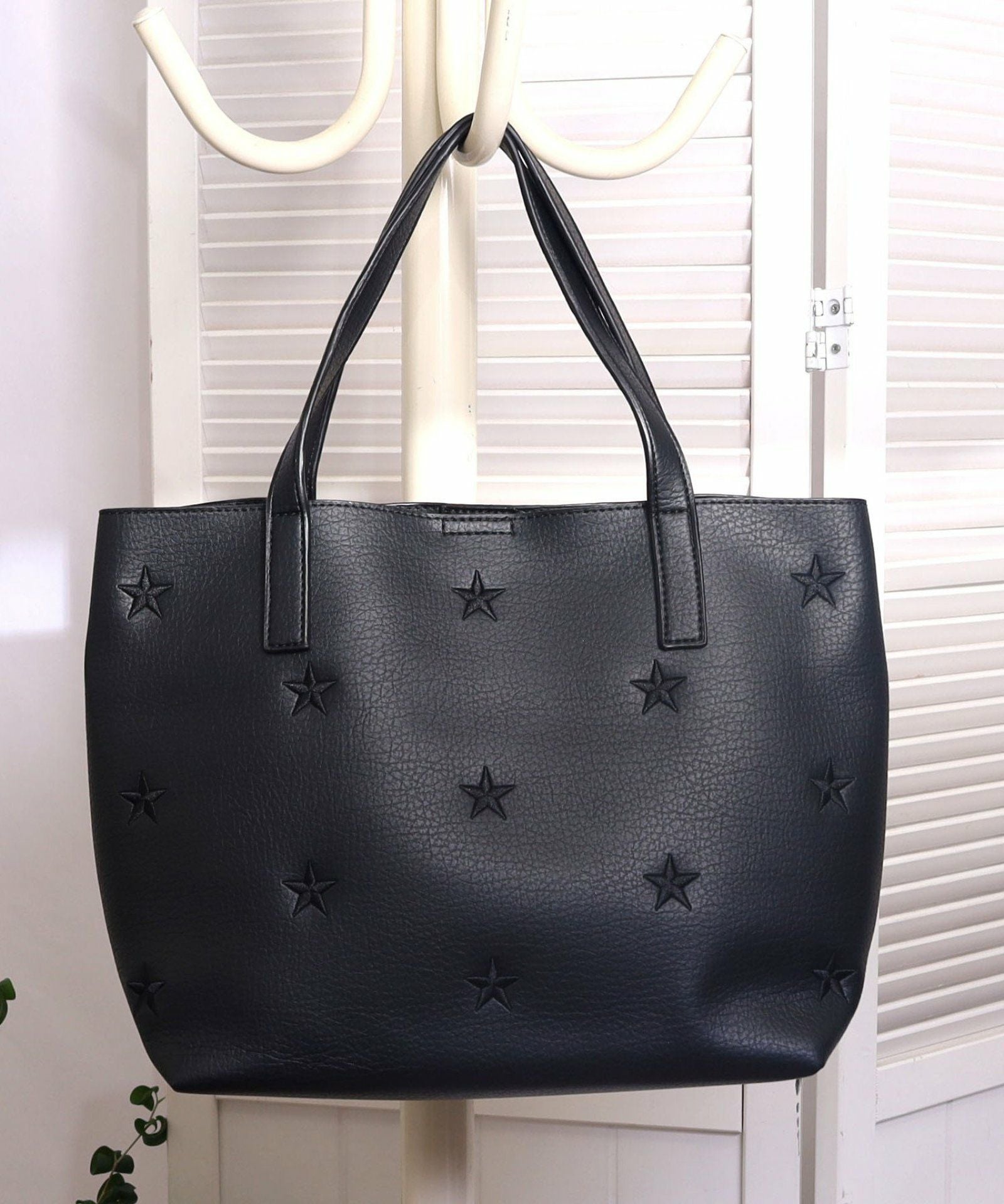 星柄刺繍フェイクレザートートバッグ／A4対応 定番FG | COO ONLINE