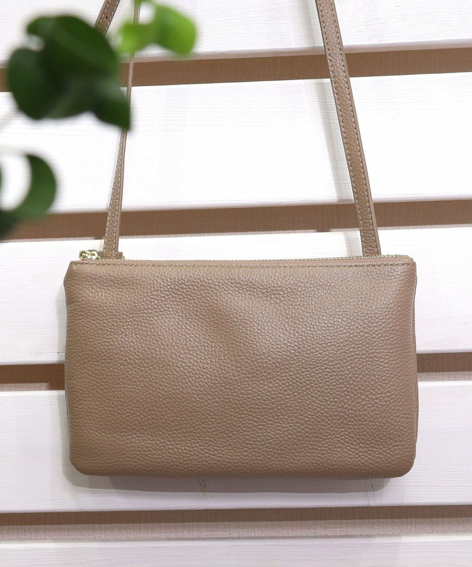 OUTLET SALE】 シュリンクレザー2連ショルダーバッグ 本革FG | COO ONLINE