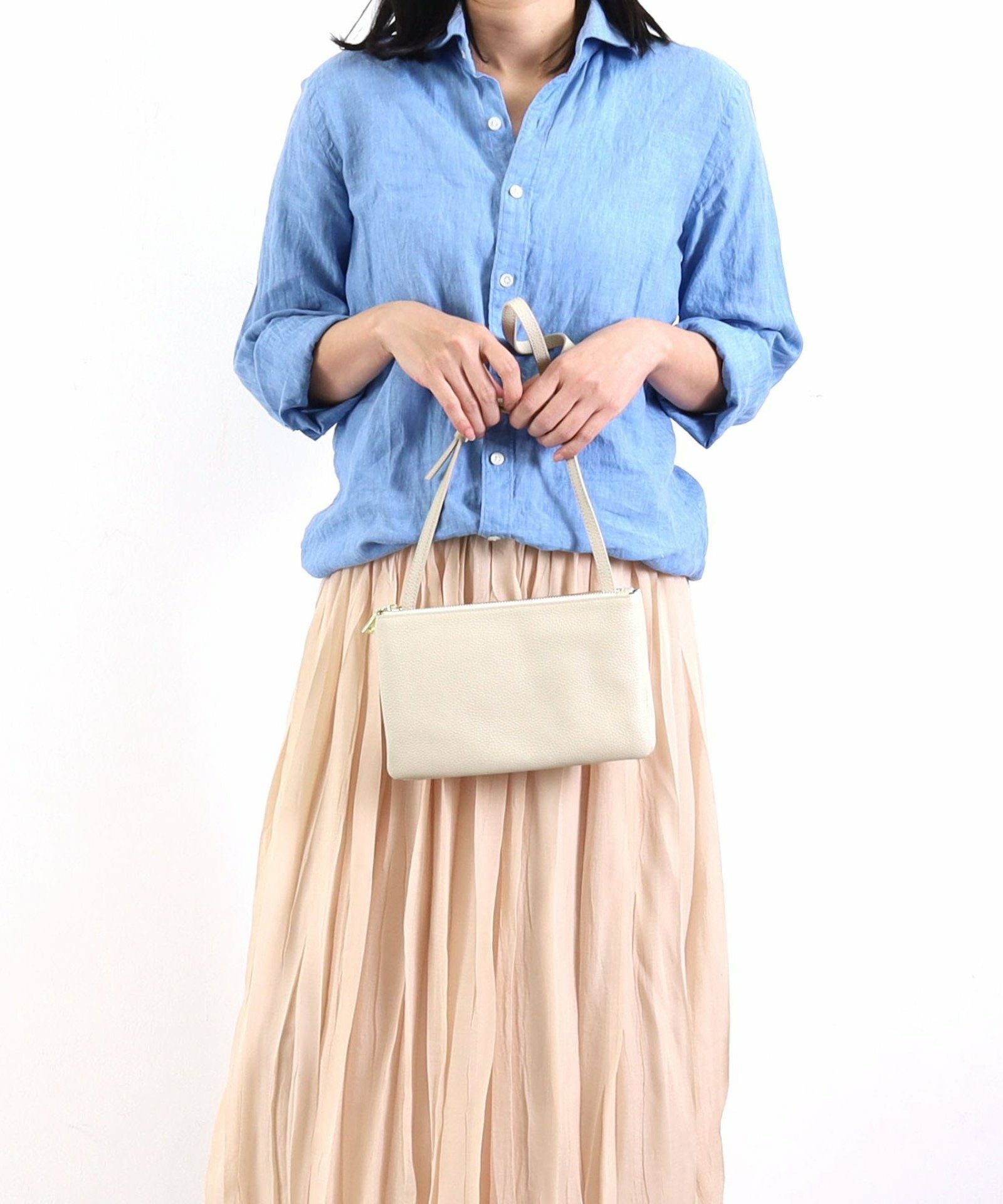 シュリンクレザー2連ショルダーバッグ 本革FG | COO ONLINE