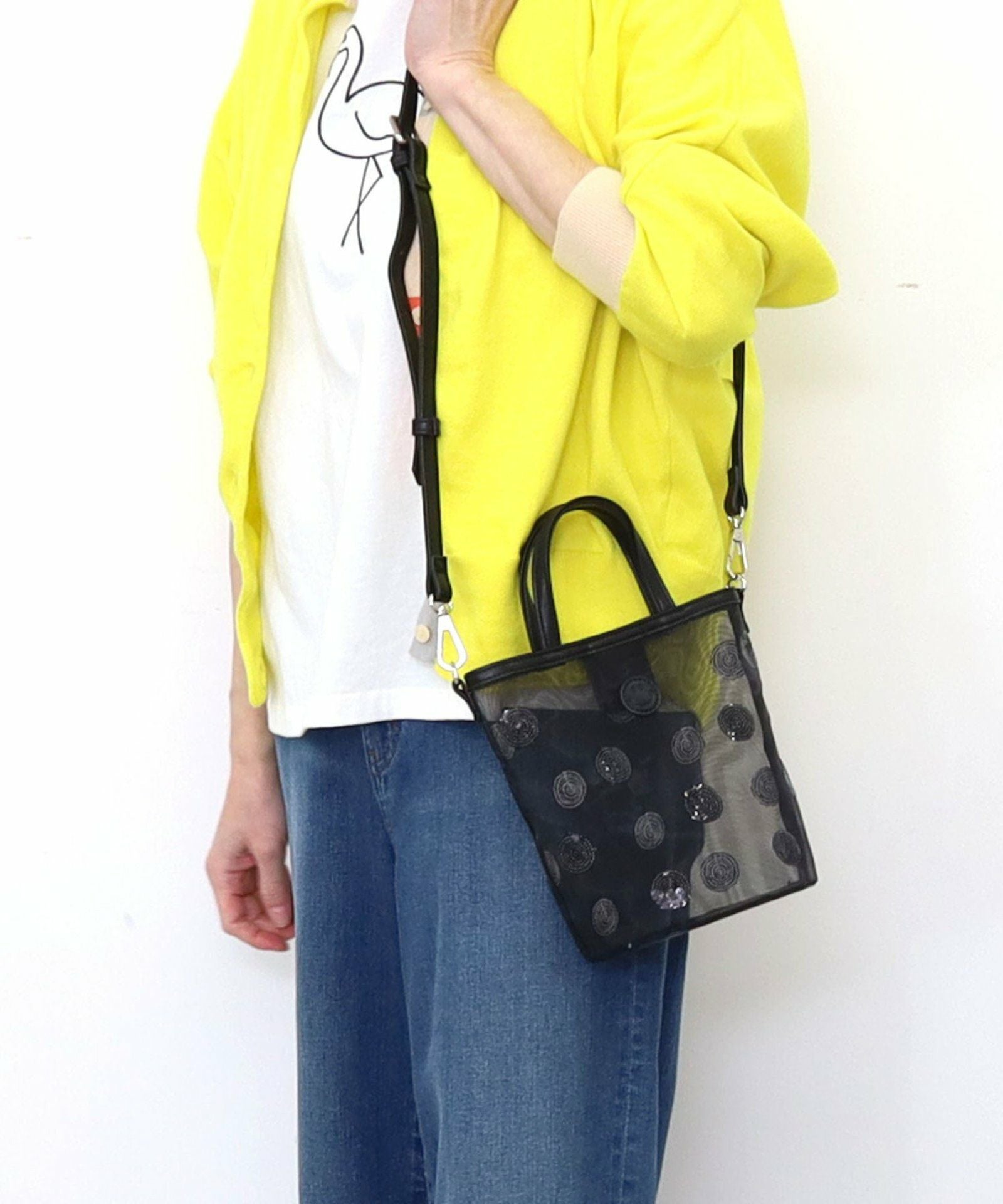 DOlGTドワ　スパンコールバッグ GW ドットスパンコール刺繍メッシュ SMILEY SALE】MAX50％OFF バッグ