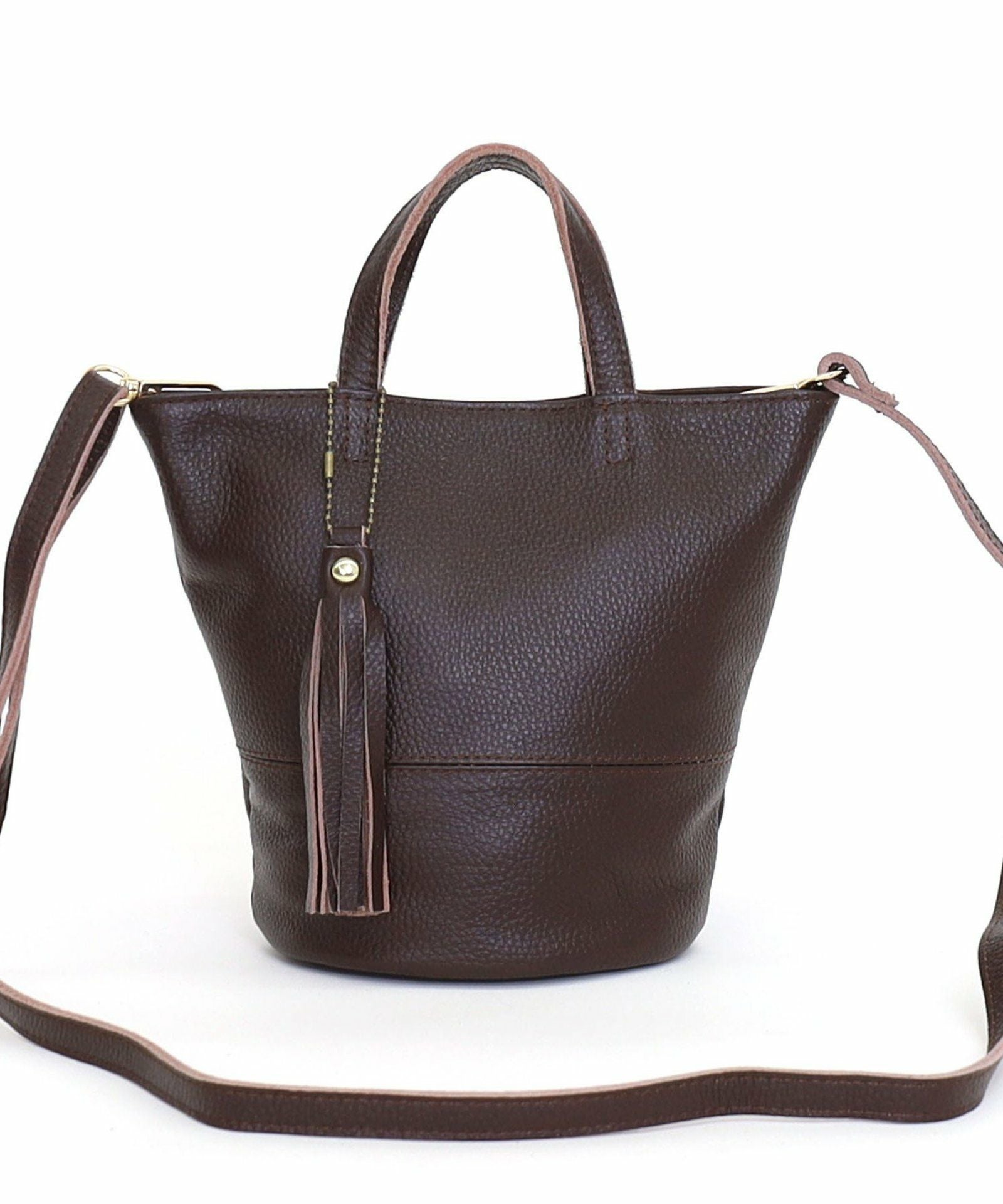 OUTLET SALE】シュリンクレザーバケツ型ミニ2WAYトートバッグ