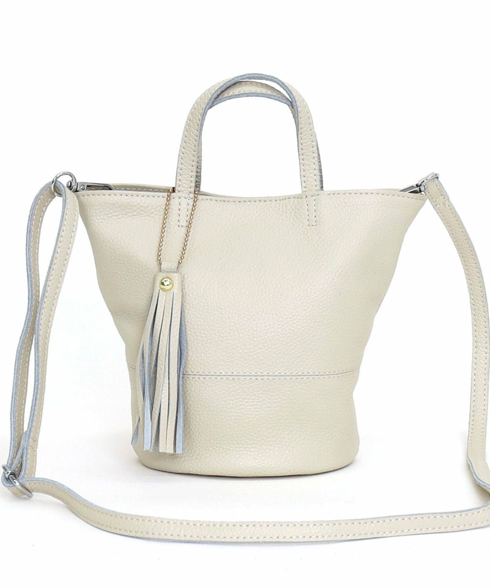OUTLET SALE】シュリンクレザーバケツ型ミニ2WAYトートバッグ