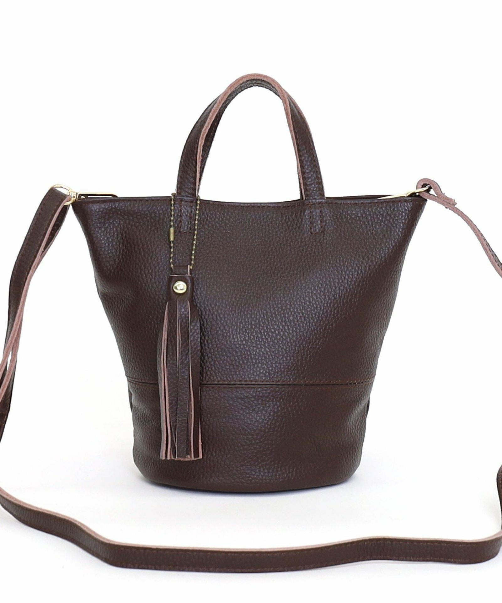 OUTLET SALE】シュリンクレザーバケツ型ミニ2WAYトートバッグ