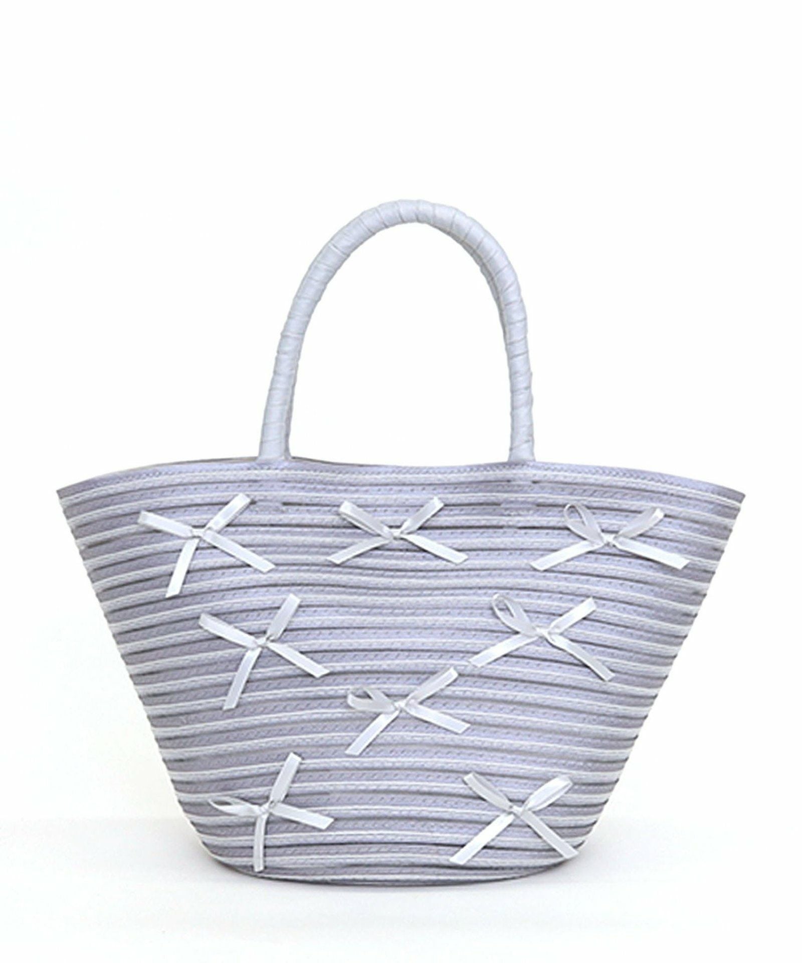 ☆SUMMER SALE☆【OUTLET SALE】 リボンxサテンブレードカゴバッグ