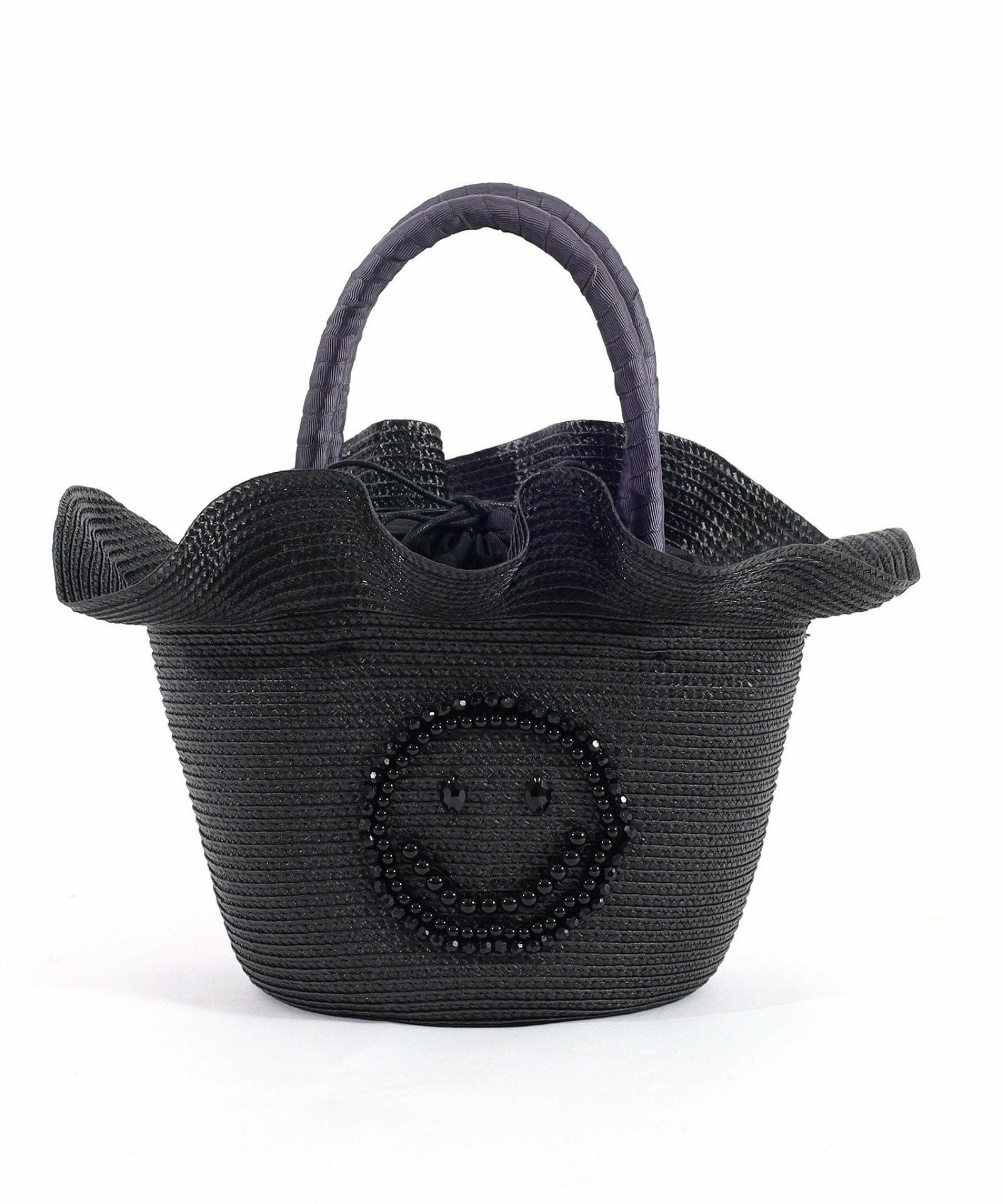 OUTLET SALE】 SMILEY ビーズ刺繍フリルブレードカゴバッグ