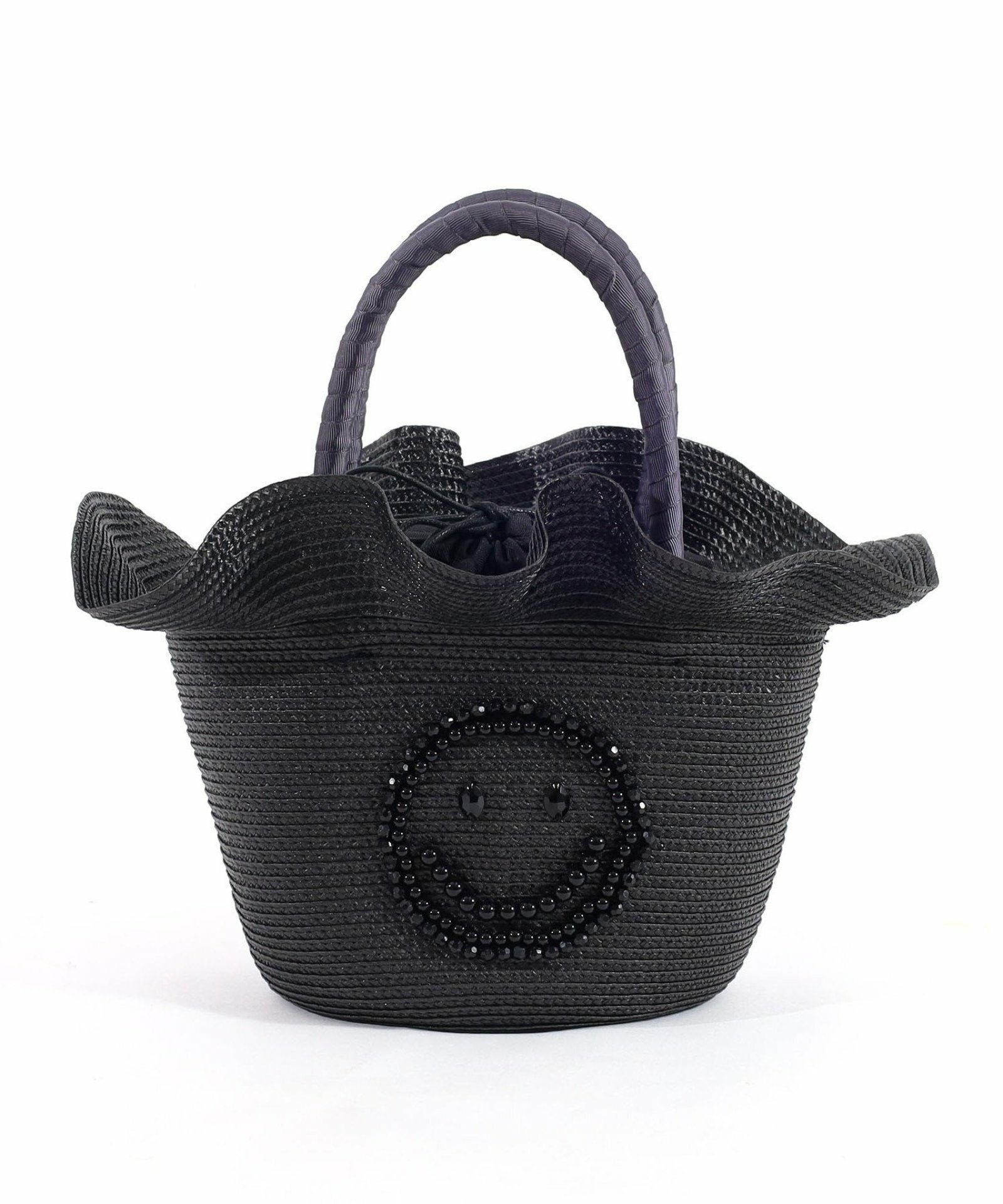 かこ（感謝）/4 OUTLET SALE】 SMILEY ビーズ刺繍フリルブレードカゴバッグ