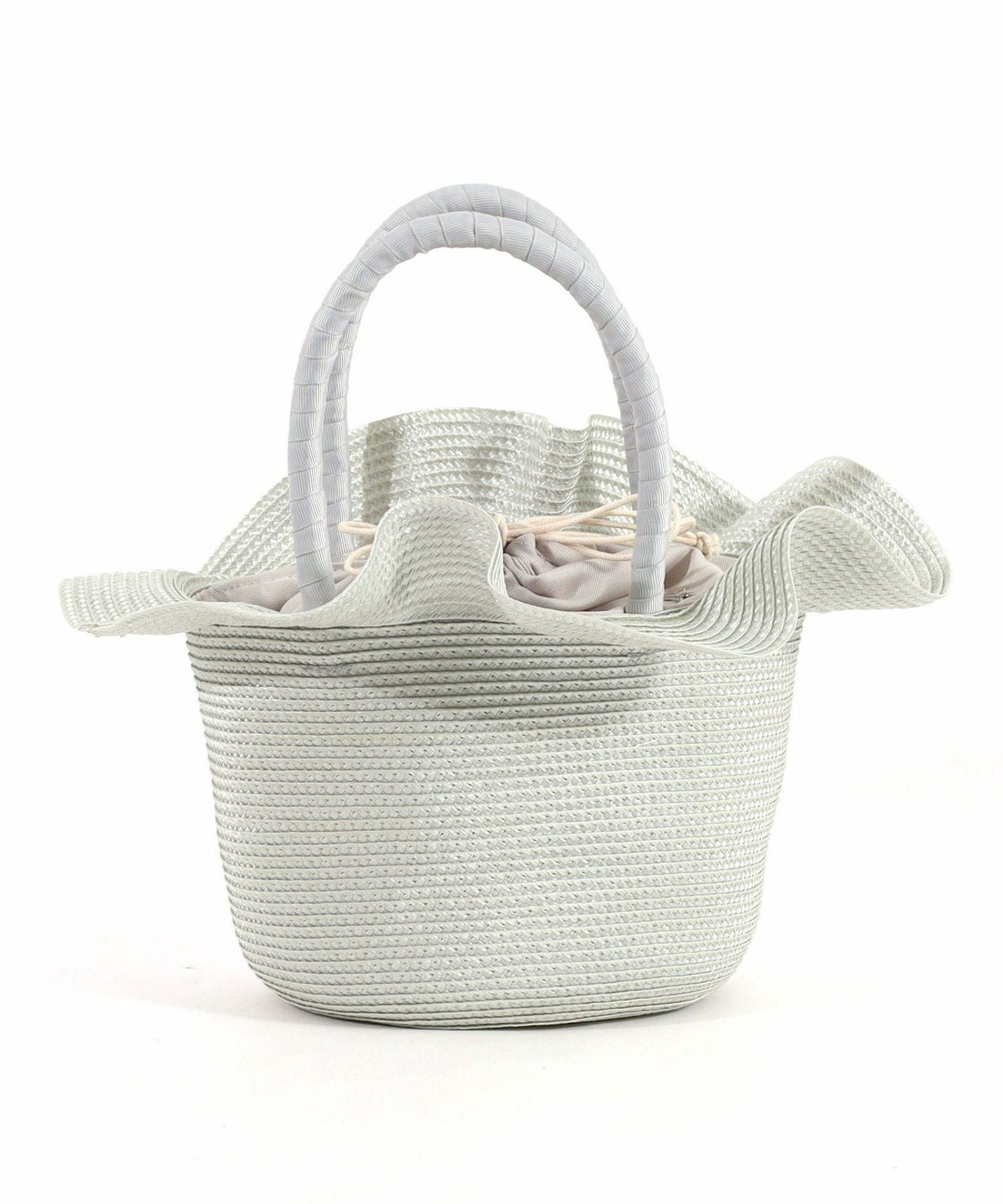 OUTLET SALE】 SMILEY ビーズ刺繍フリルブレードカゴバッグ