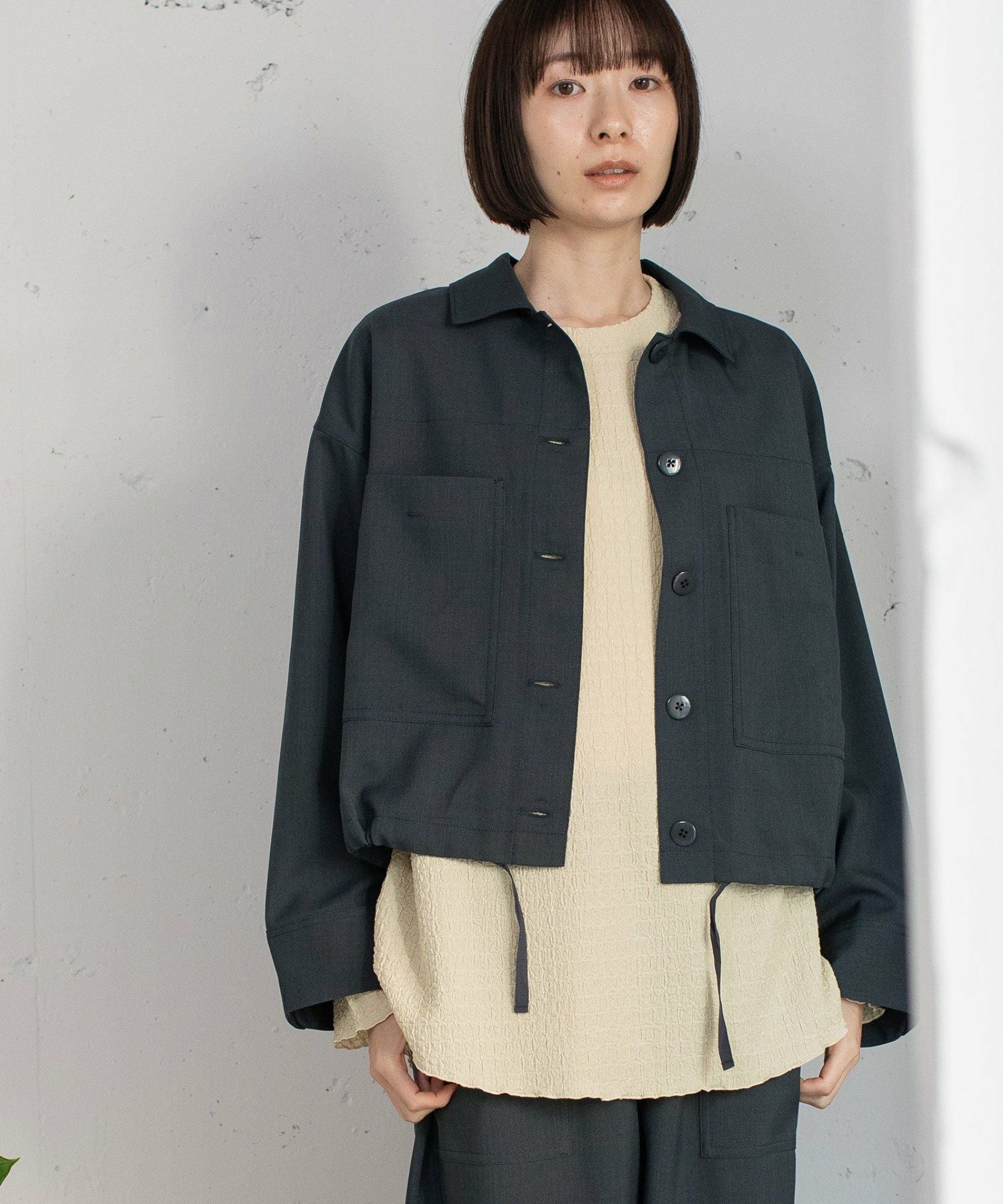お値下げ　美品　Theory パッチポケット ジャケット ブルゾン ネイビー WEB限定/OUTLET】【RBC】【春夏】2釦ジャケット/ネイビー/パッチ