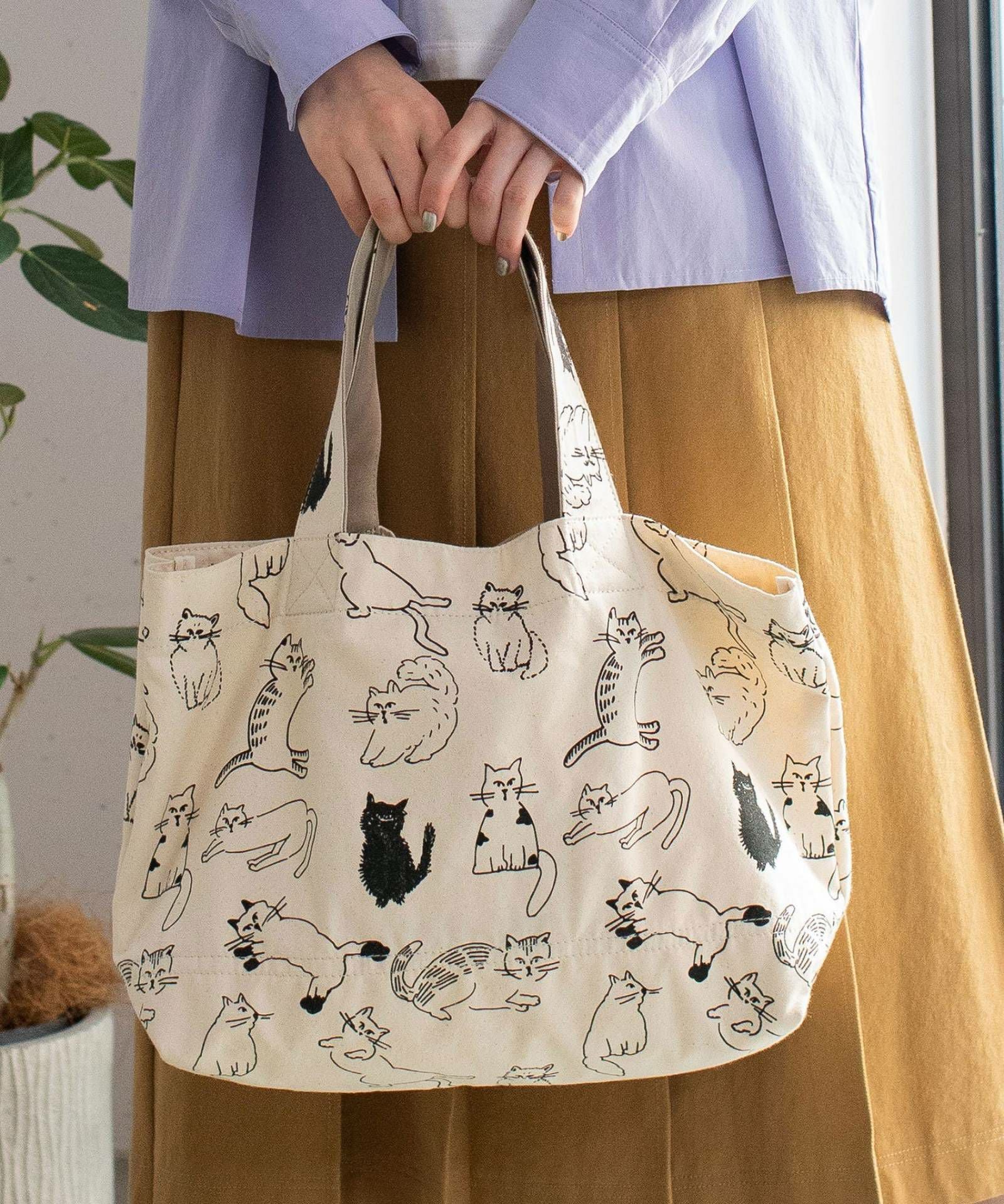 OUTLET SALE】 ペットプリントダブルハンドル巾着バッグ／A4対応