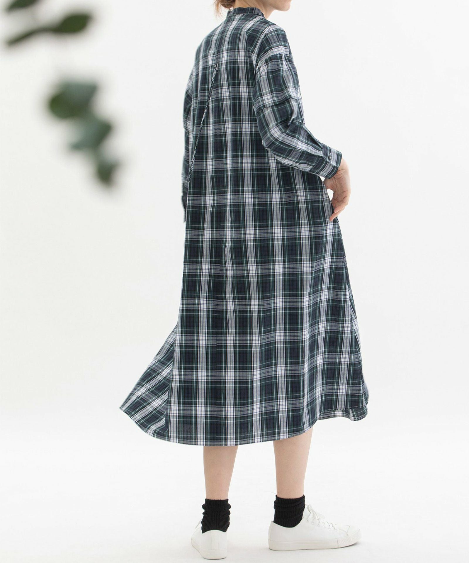 SPECIAL PRICE】先染タイプライター取り外しスリーブシャツワンピース