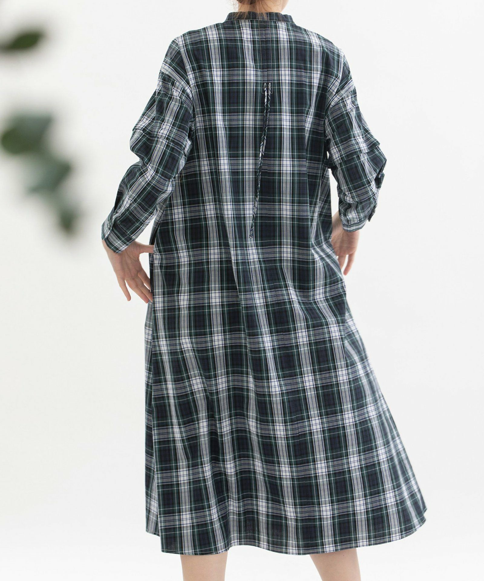 SPECIAL PRICE】先染タイプライター取り外しスリーブシャツワンピース