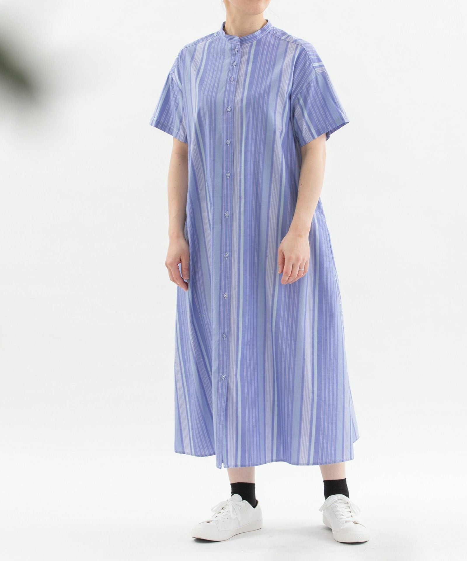 SPECIAL PRICE】先染タイプライター取り外しスリーブシャツワンピース