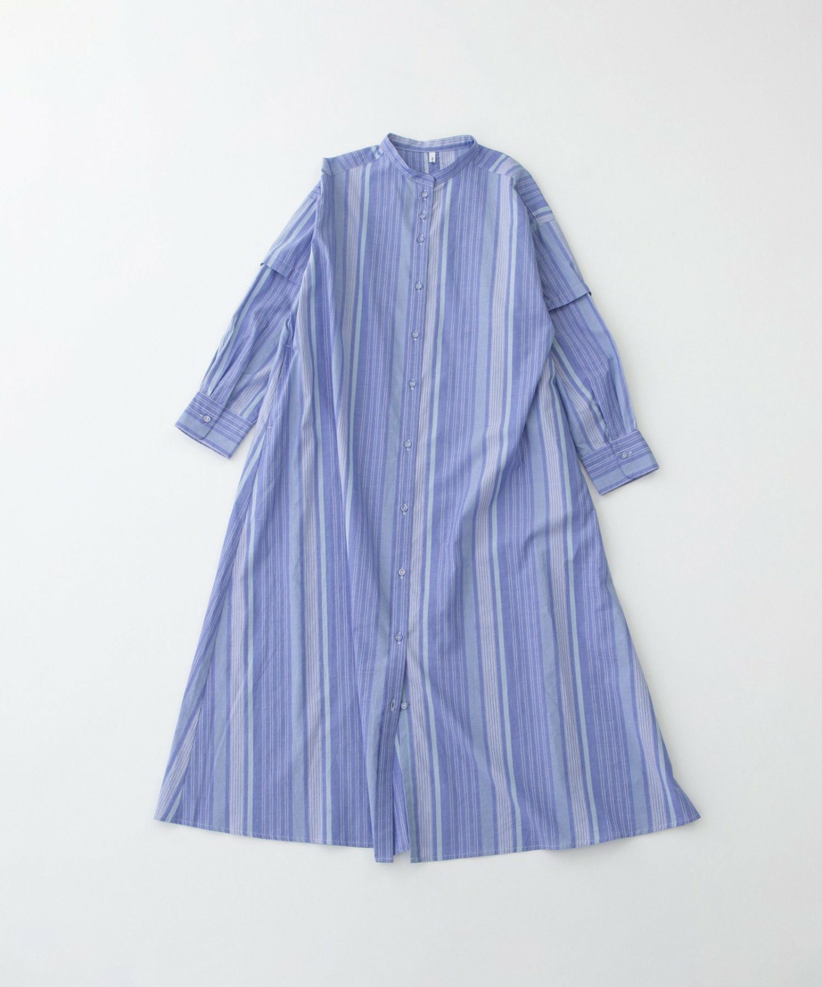 SUMMER SALE】先染タイプライター取り外しスリーブシャツワンピース