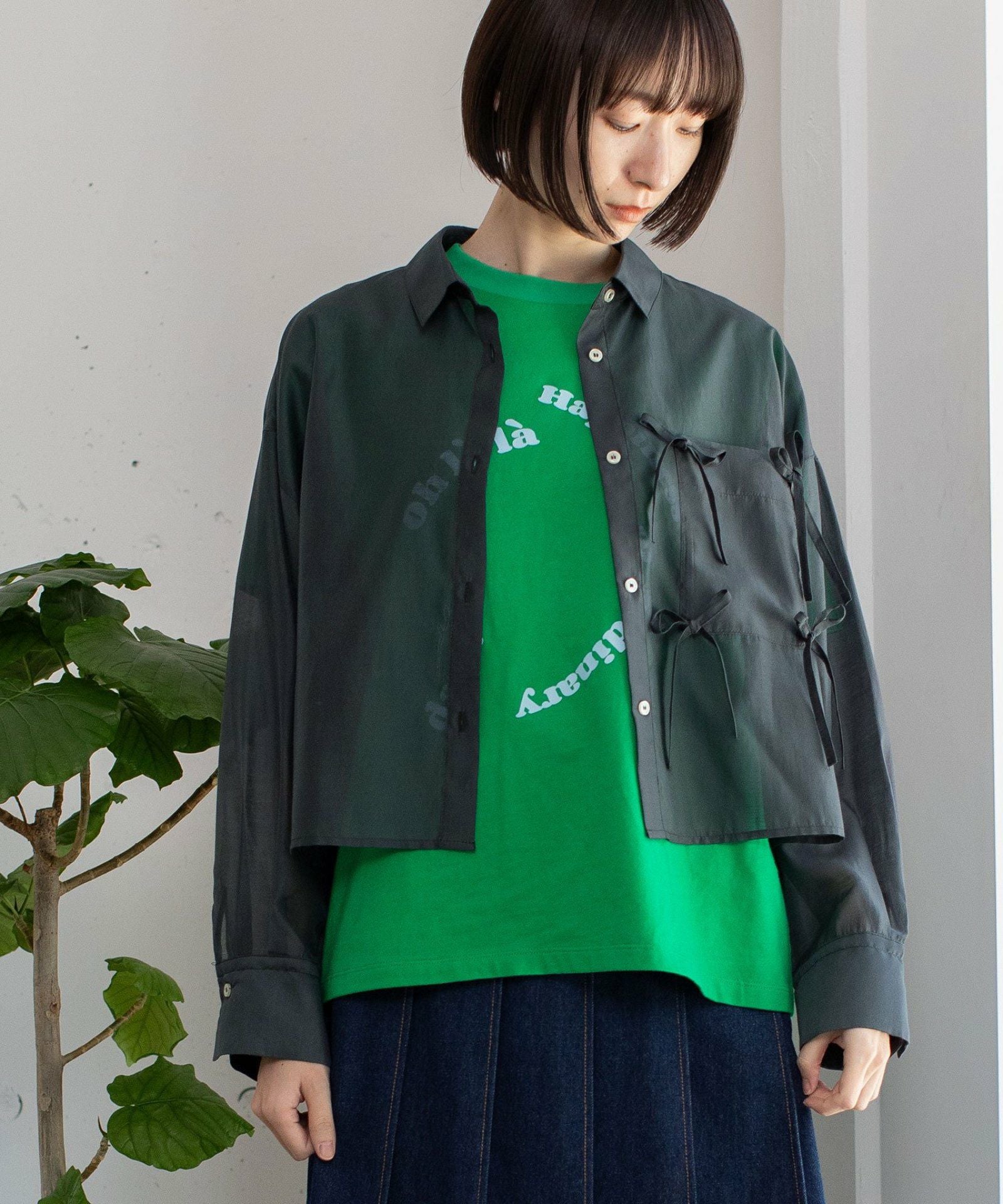 SPECIAL PRICE】シアークロップドmany manyリボンシャツ | COO ONLINE