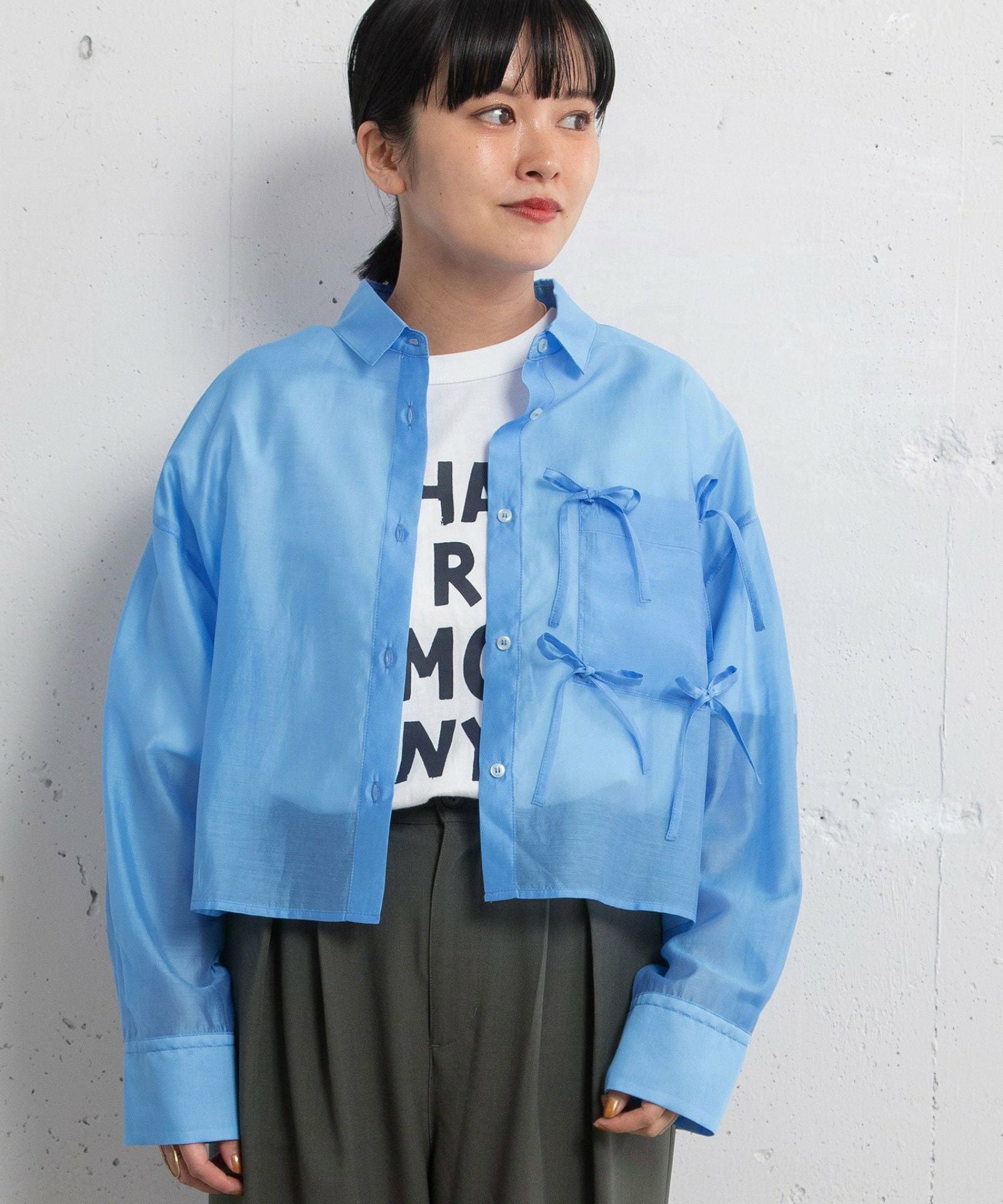 SPECIAL PRICE】シアークロップドmany manyリボンシャツ | COO ONLINE