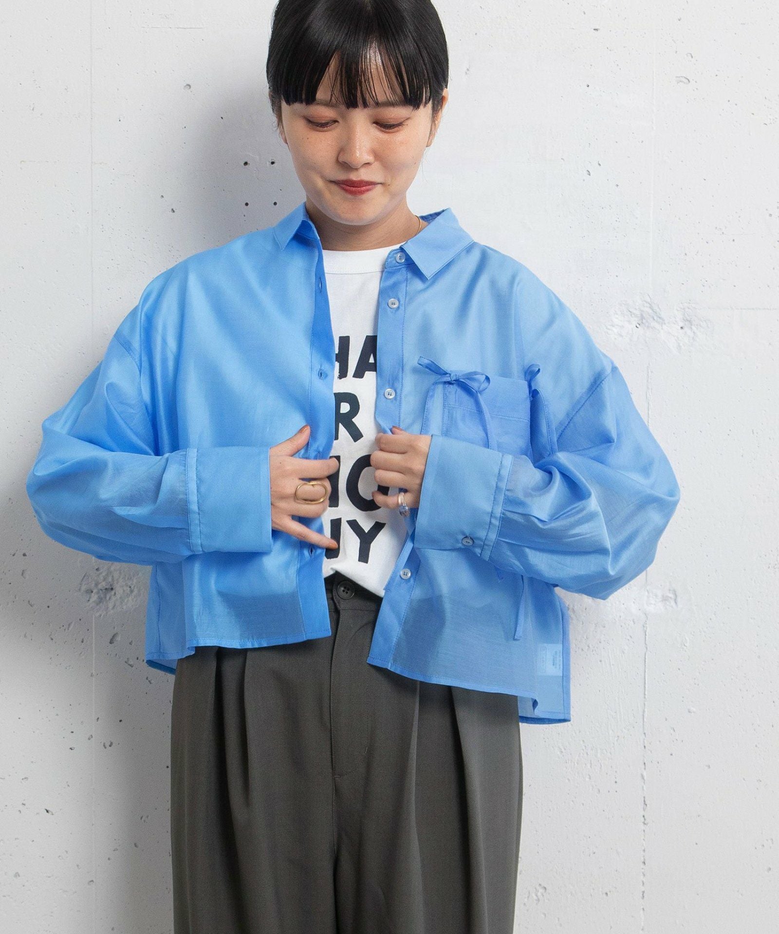 LIMITED PRICE＞シアークロップドmany manyリボンシャツ | COO ONLINE