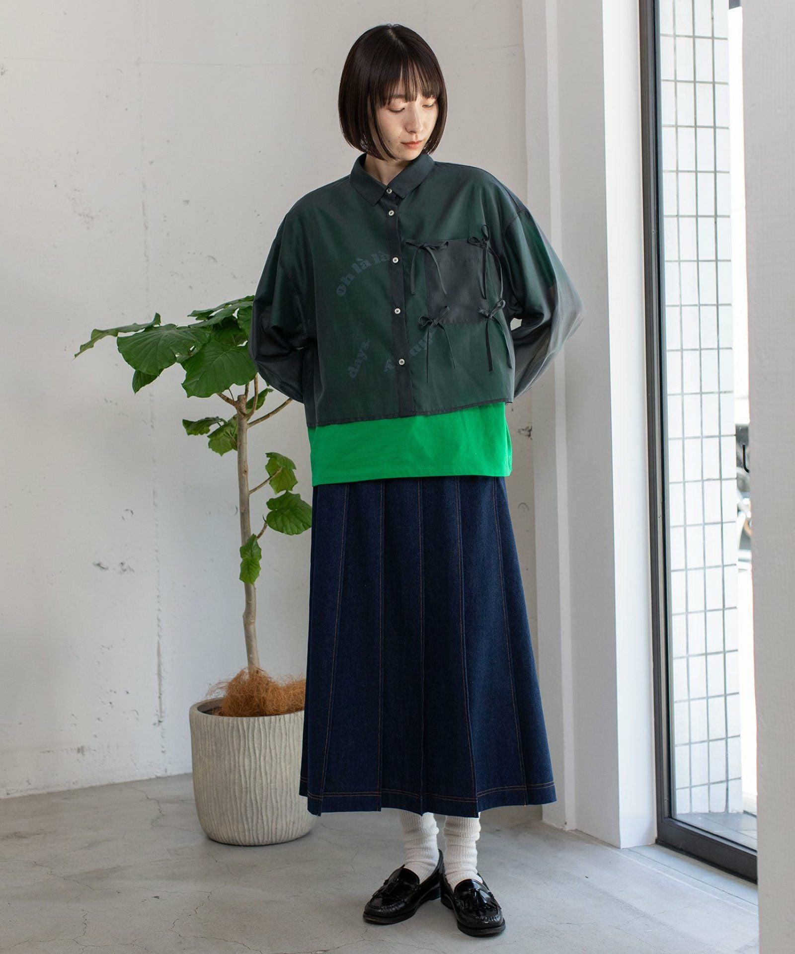 SPECIAL PRICE】シアークロップドmany manyリボンシャツ | COO ONLINE
