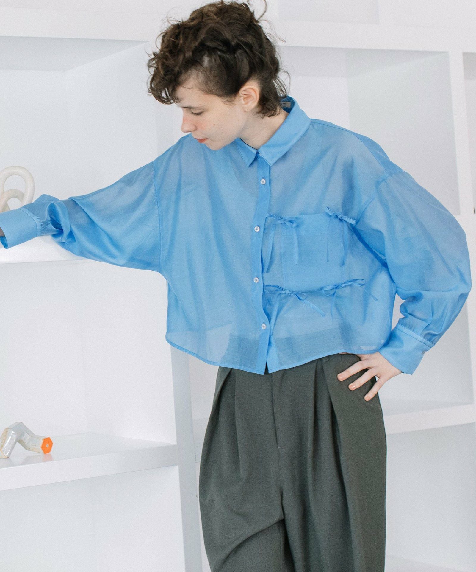 LIMITED PRICE＞シアークロップドmany manyリボンシャツ | COO ONLINE