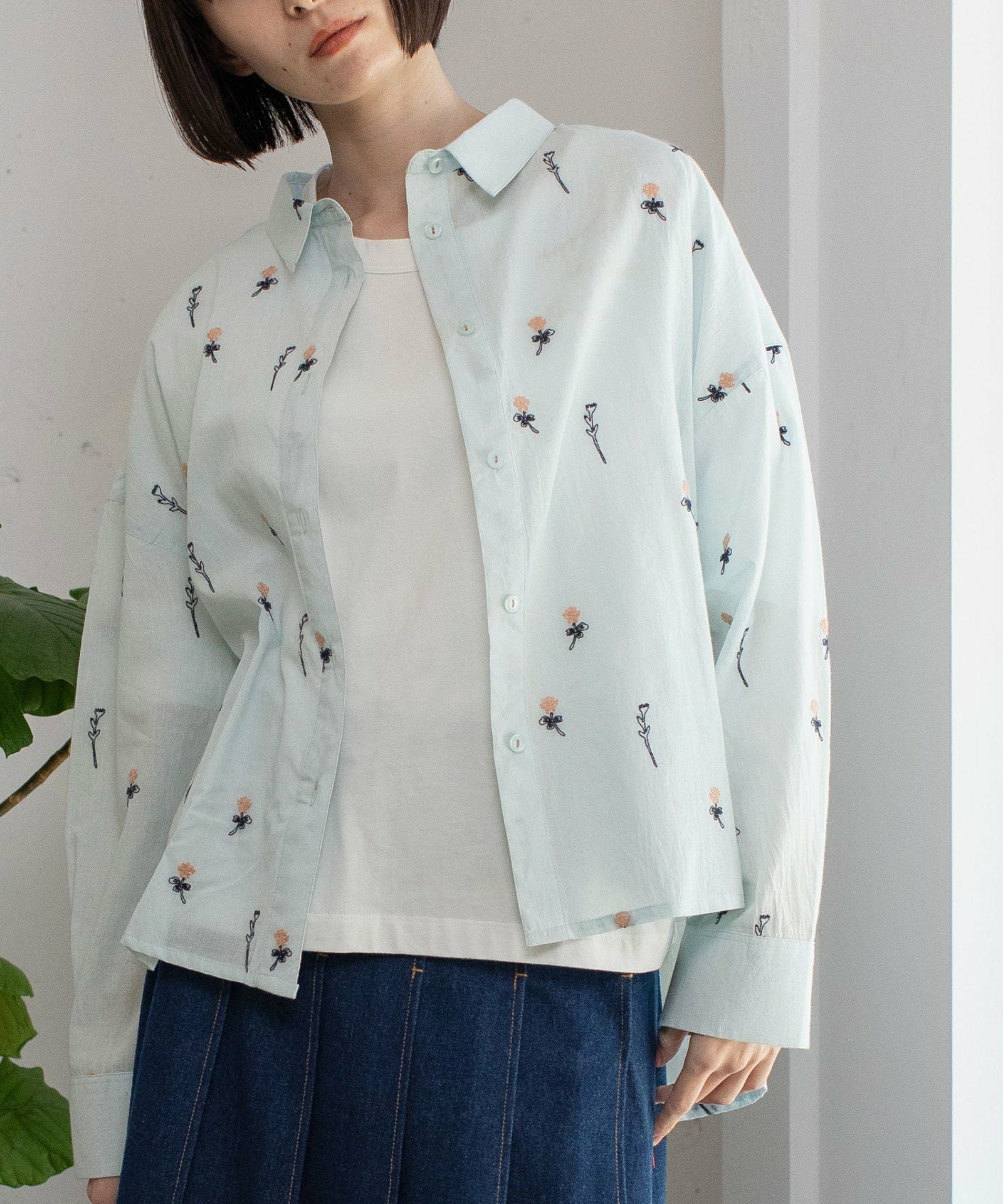 SUMMER SALE】＜made in INDIA＞シロツメクサ刺繍シャツ | COO ONLINE