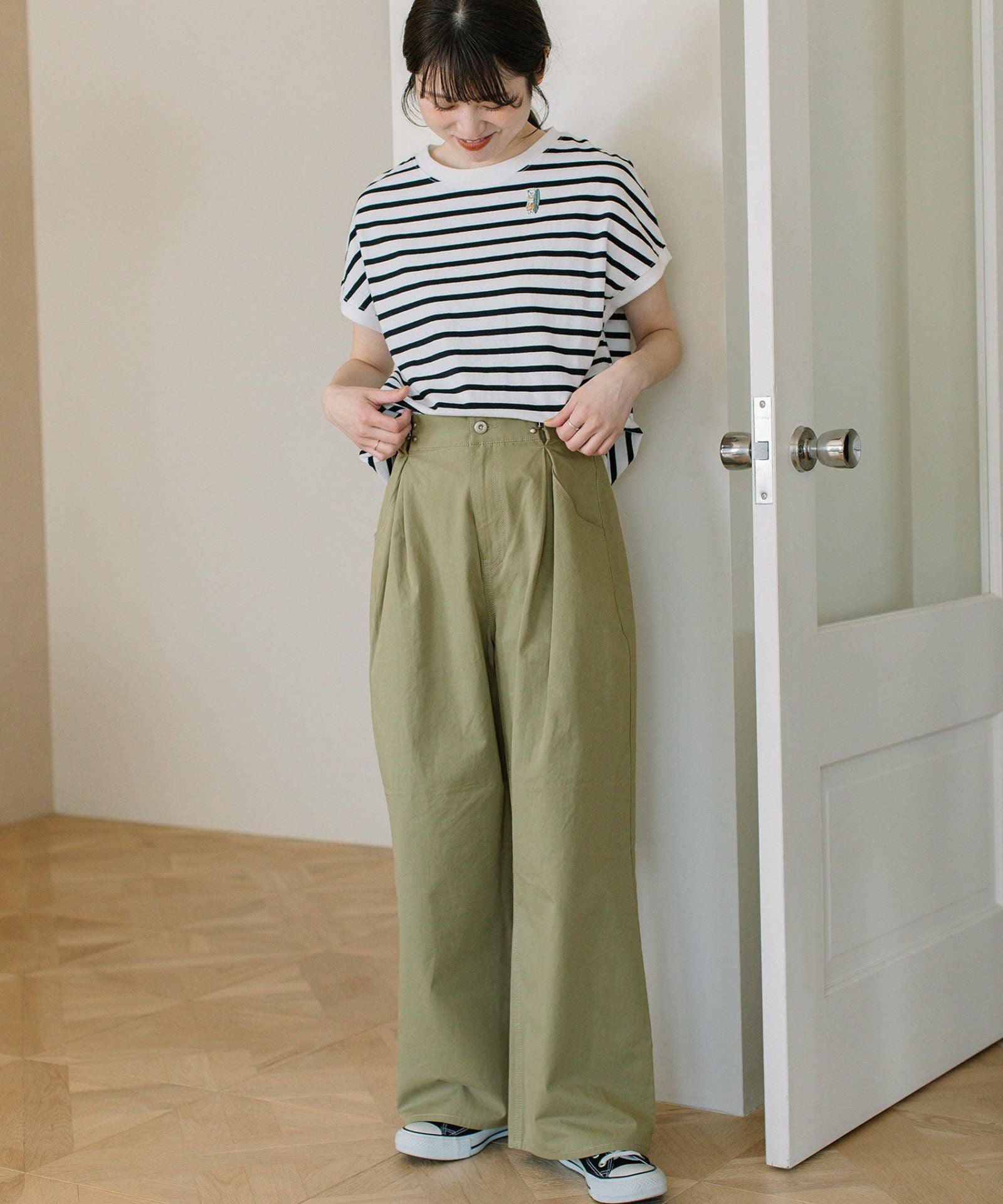 cherry　フライスボートネックカットソー &amp; テーパードワイドパンツ URBAN RESEARCH（アーバンリサーチ）の「『MADE IN JAPAN』 ボート