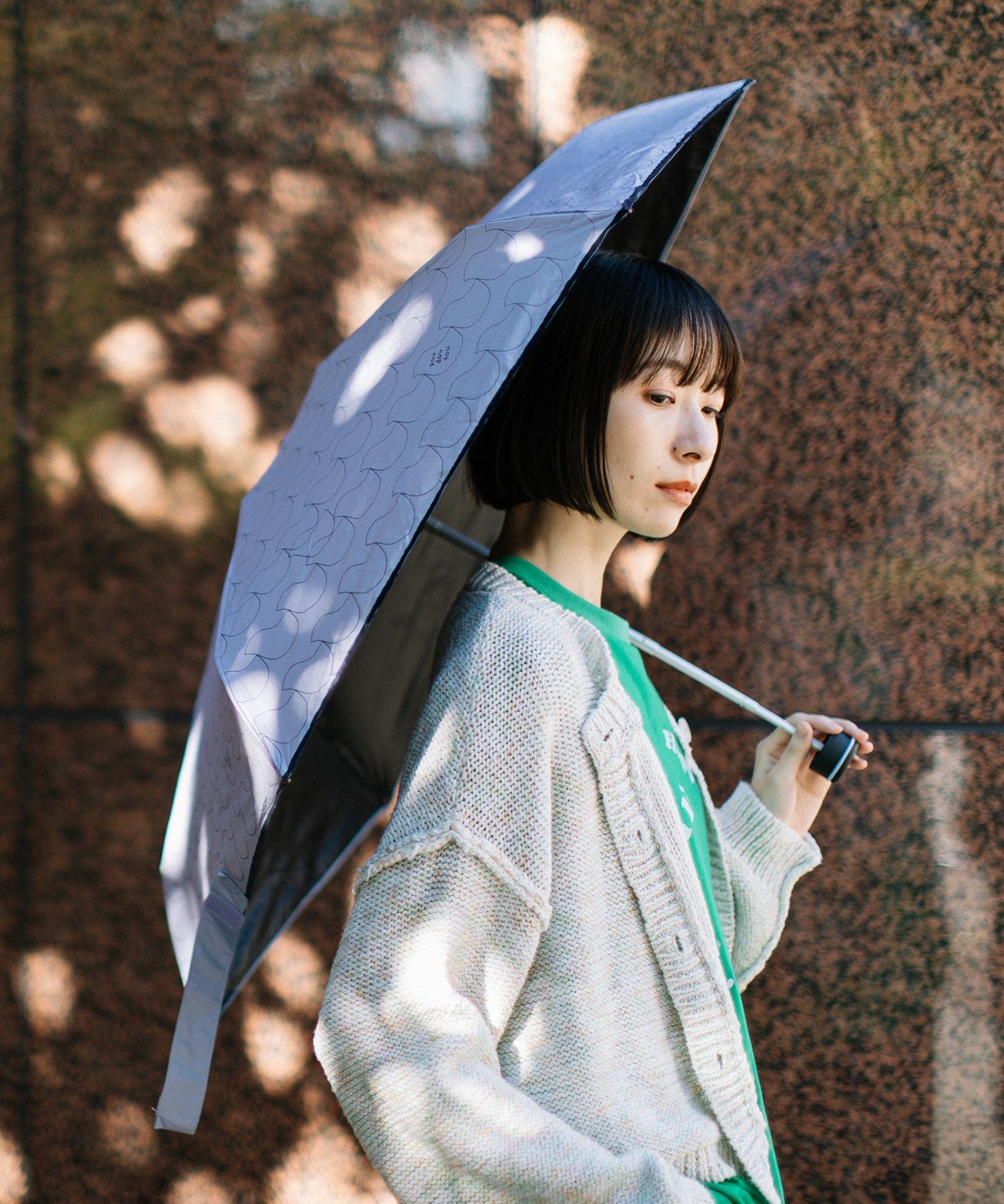 POUDOUDOU アンブレラ ボタニカル・バード 晴雨兼用 折りたたみ傘
