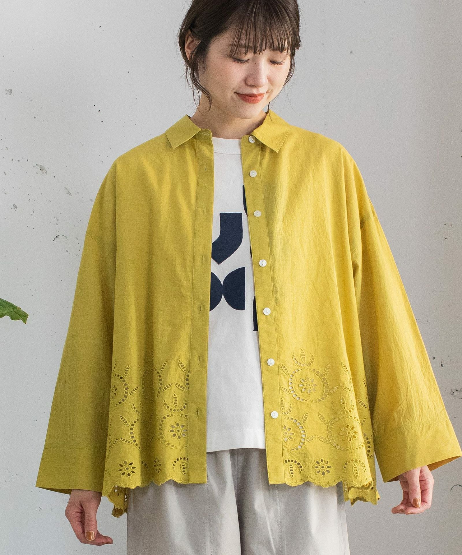 SUMMER SALE】＜made in INDIA＞スカラップシフリー刺繍シャツ | COO