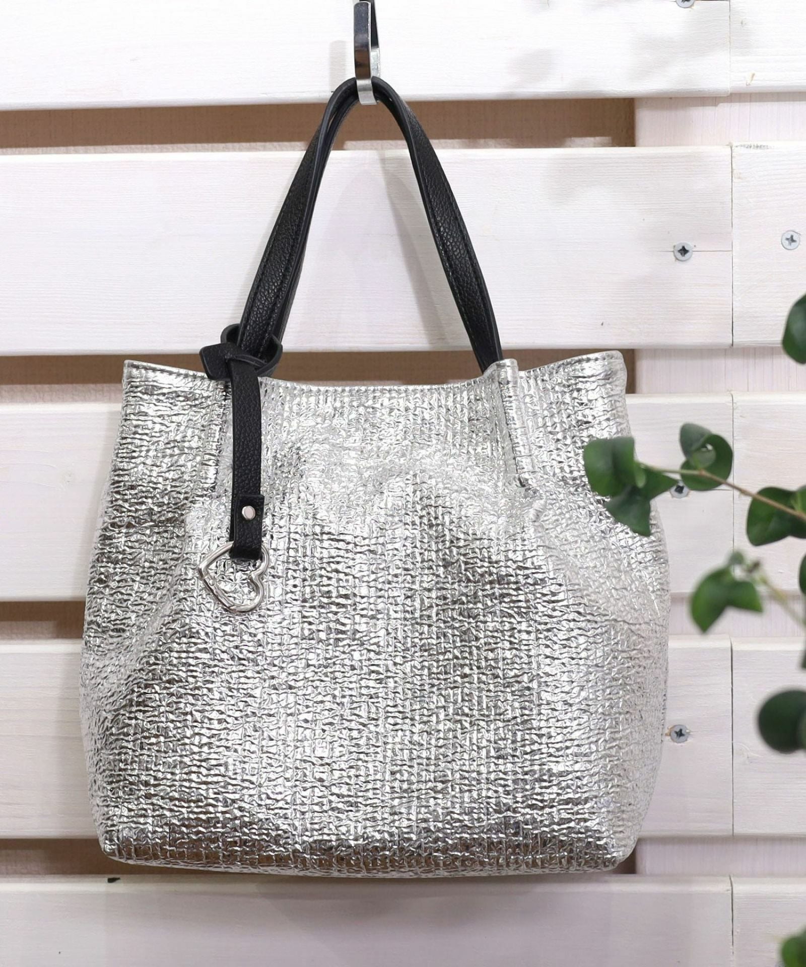 OUTLET SALE】 メタリックツマミハンドル2WAYミニトートバッグ