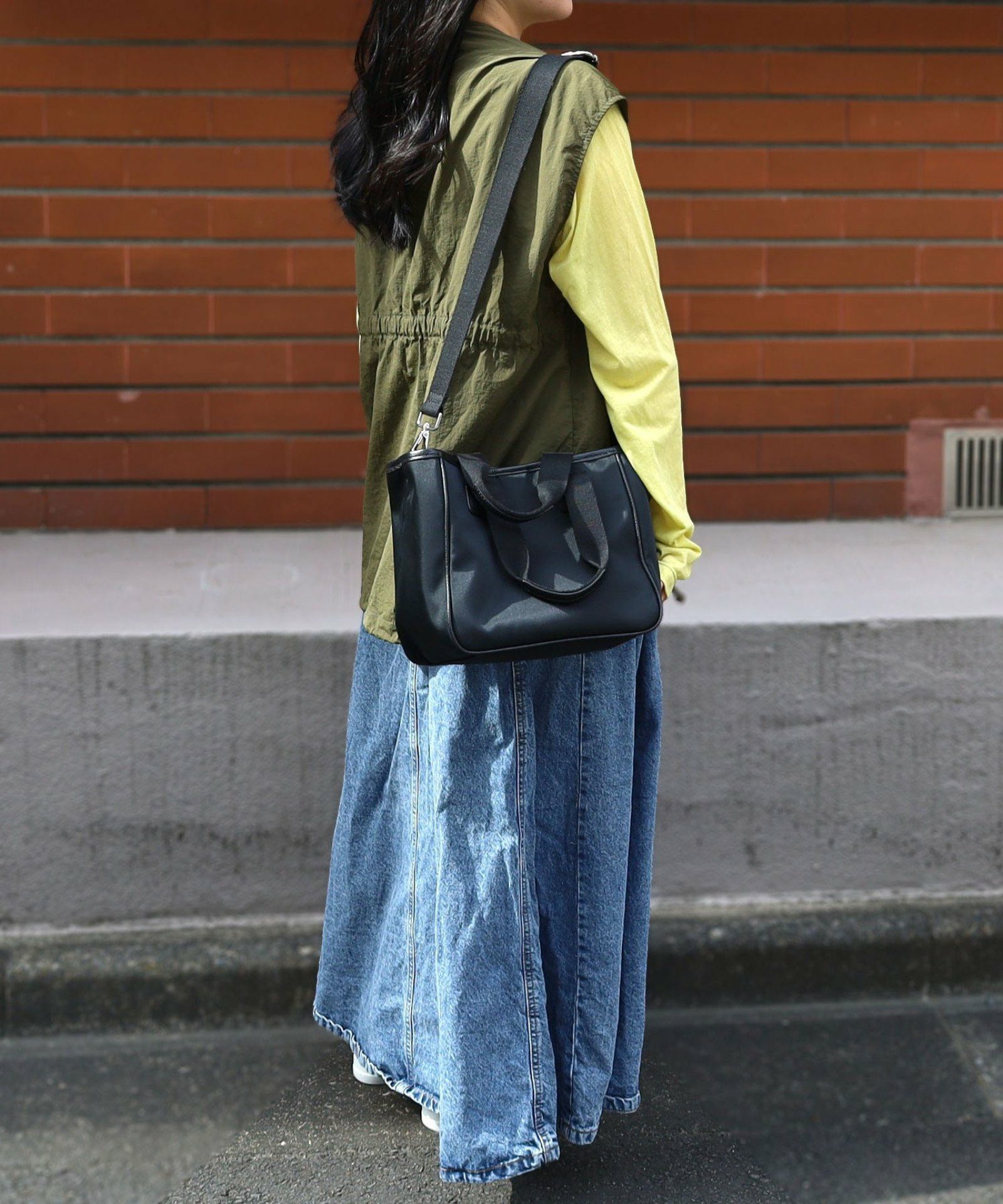 OUTLET SALE】 撥水ポリ生地xレザーランチトートバッグ 本革FG | COO