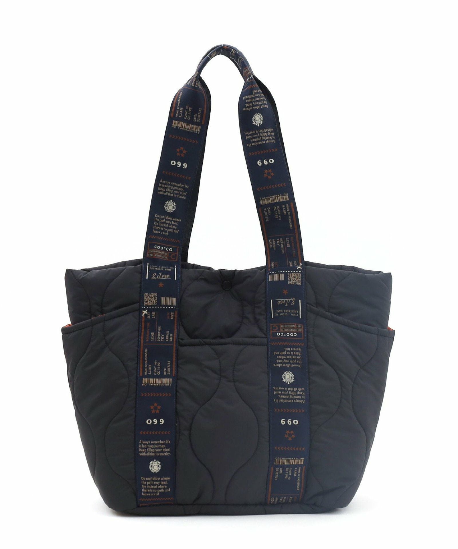 OUTLET SALE】 オリジナル柄テープキルティング多ポケトートバッグ