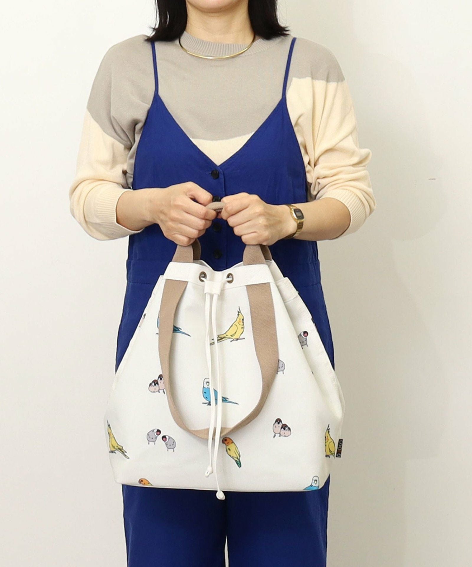 スーパーSALE】 半額 50%OFF ペットプリントダブルハンドル巾着バッグ