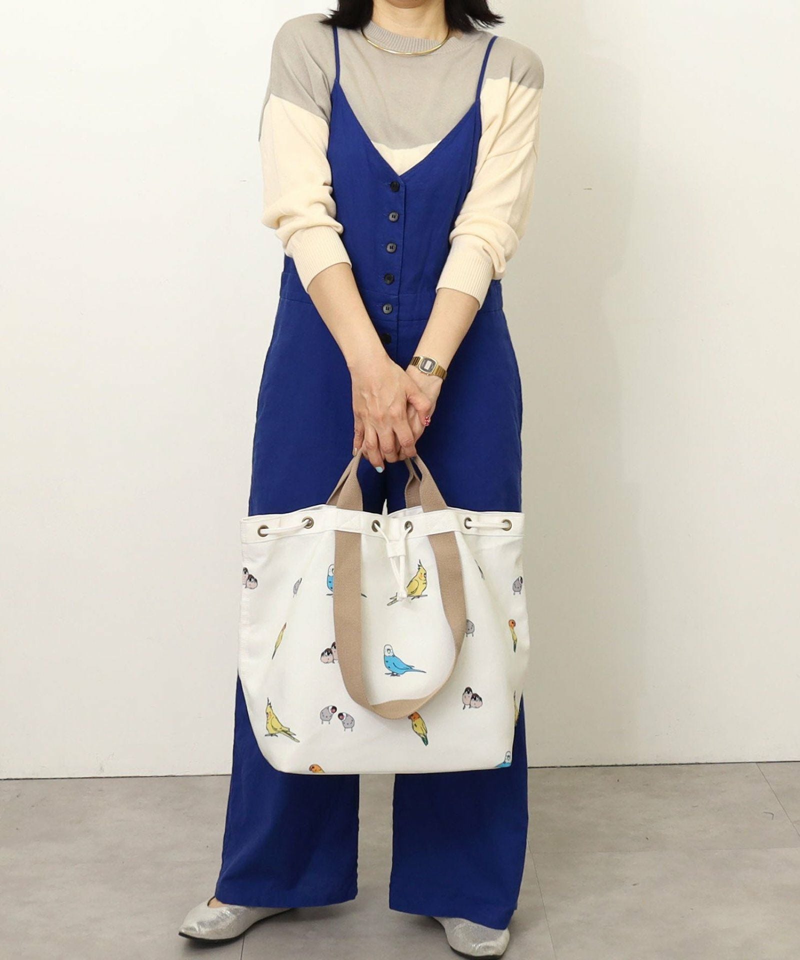 スーパーSALE】 半額 50%OFF ペットプリントダブルハンドル巾着バッグ