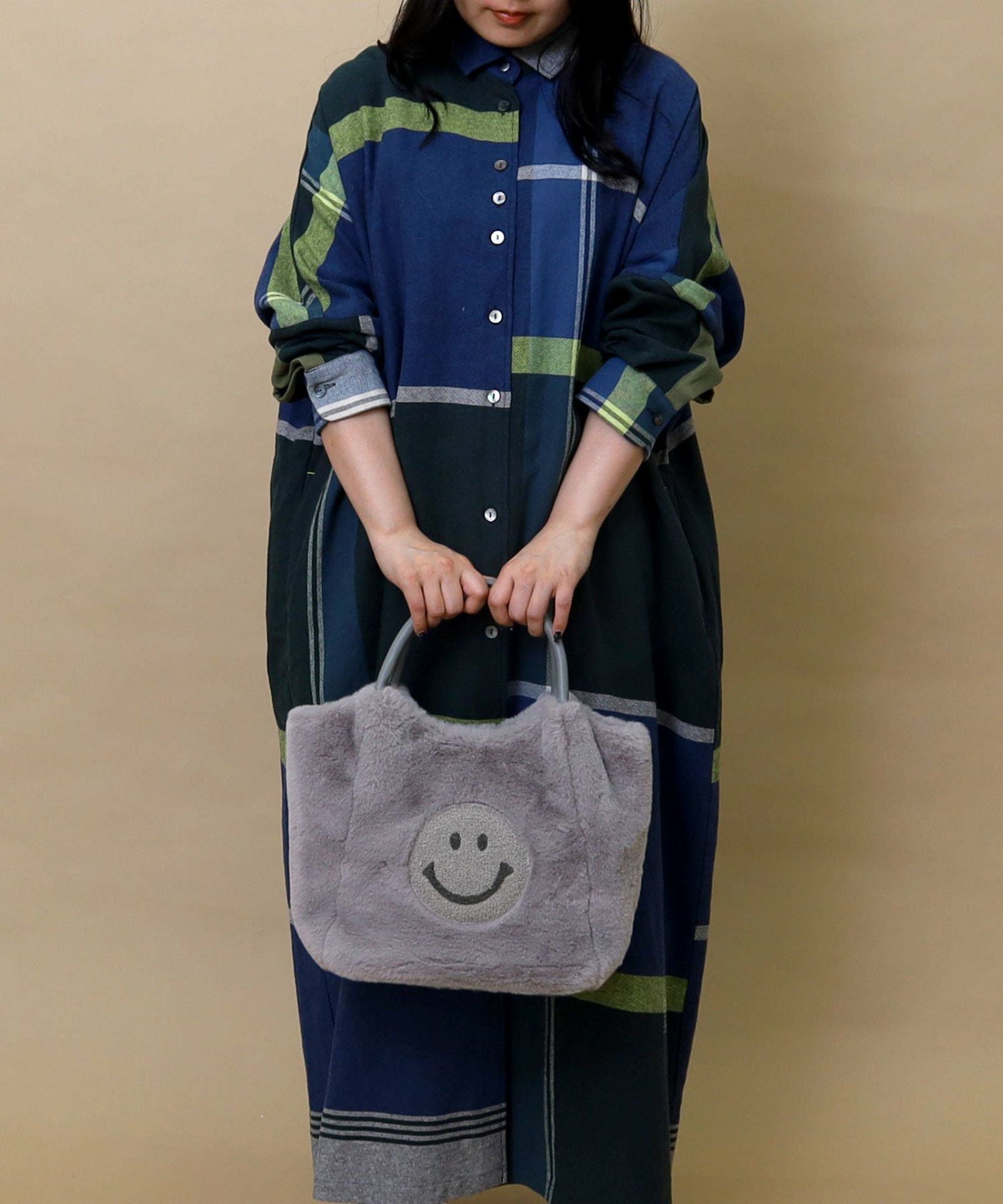 GW SALE】MAX50％OFF SMILEY サガラ刺繍x無地エコファートート