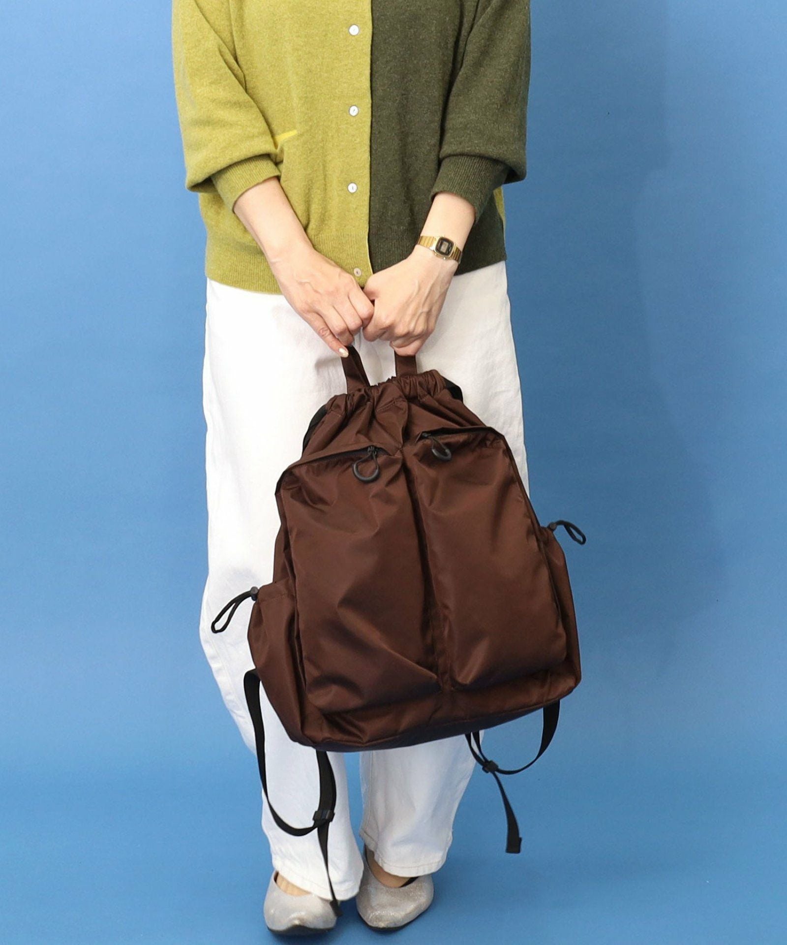 OUTLET SALE】 撥水ビッグポケット巾着リュック／A4対応 | COO ONLINE