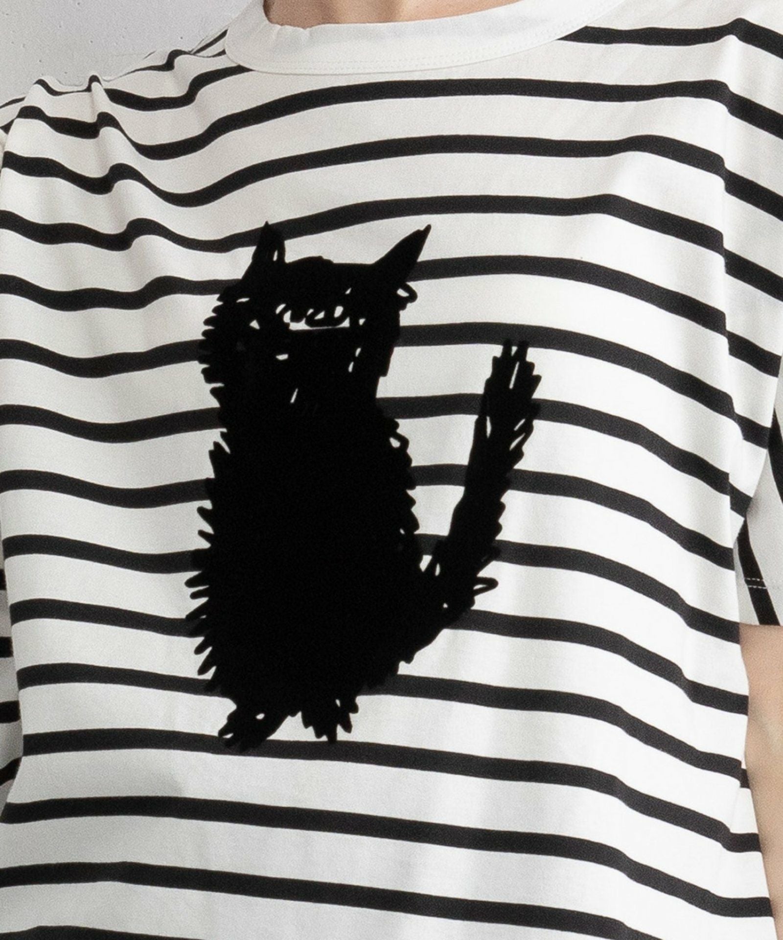 SUMMER SALE】ねこシルエットフロッキー刺繍Tシャツ | COO ONLINE
