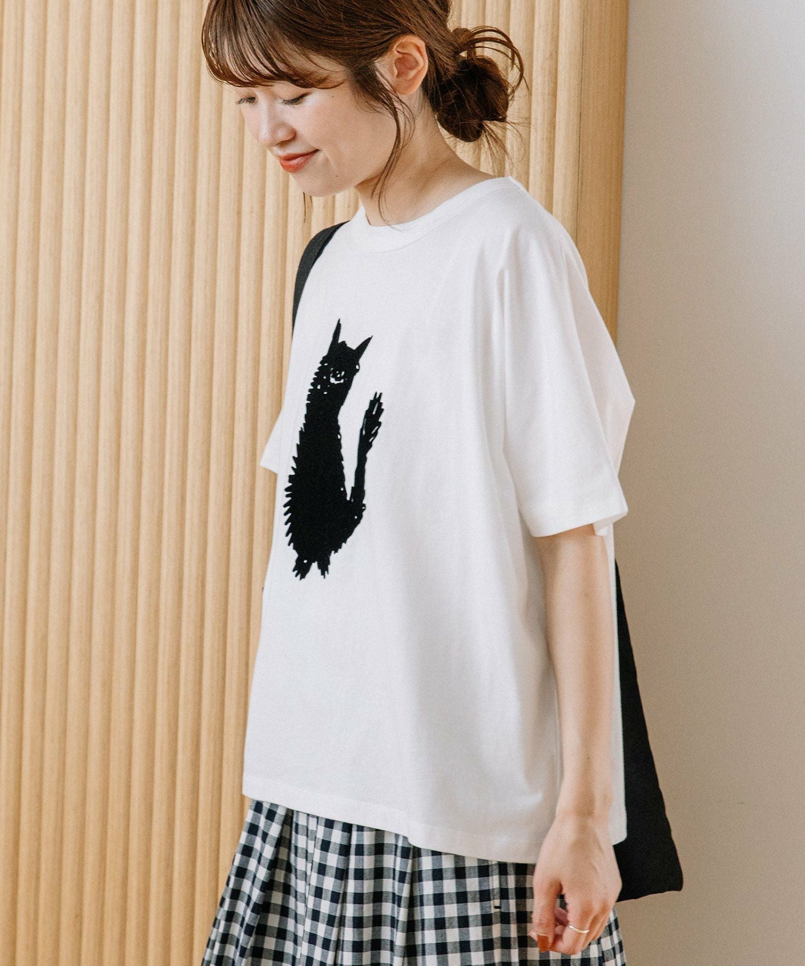 SUMMER SALE】ねこシルエットフロッキー刺繍Tシャツ | COO ONLINE