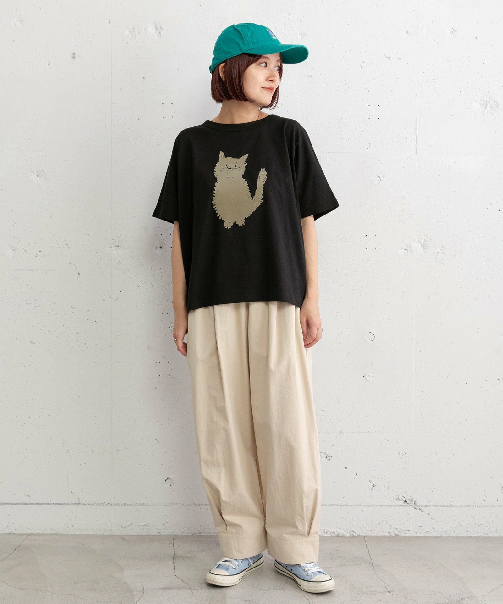 SUMMER SALE】ねこシルエットフロッキー刺繍Tシャツ | COO ONLINE