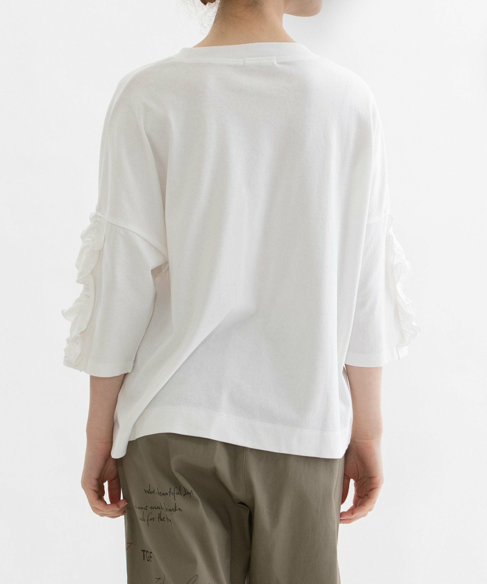 【新品・未使用】todo kotohakozawa リブ編みフリルネックTシャツ コットンフリル6分袖Tシャツ | COO ONLINE