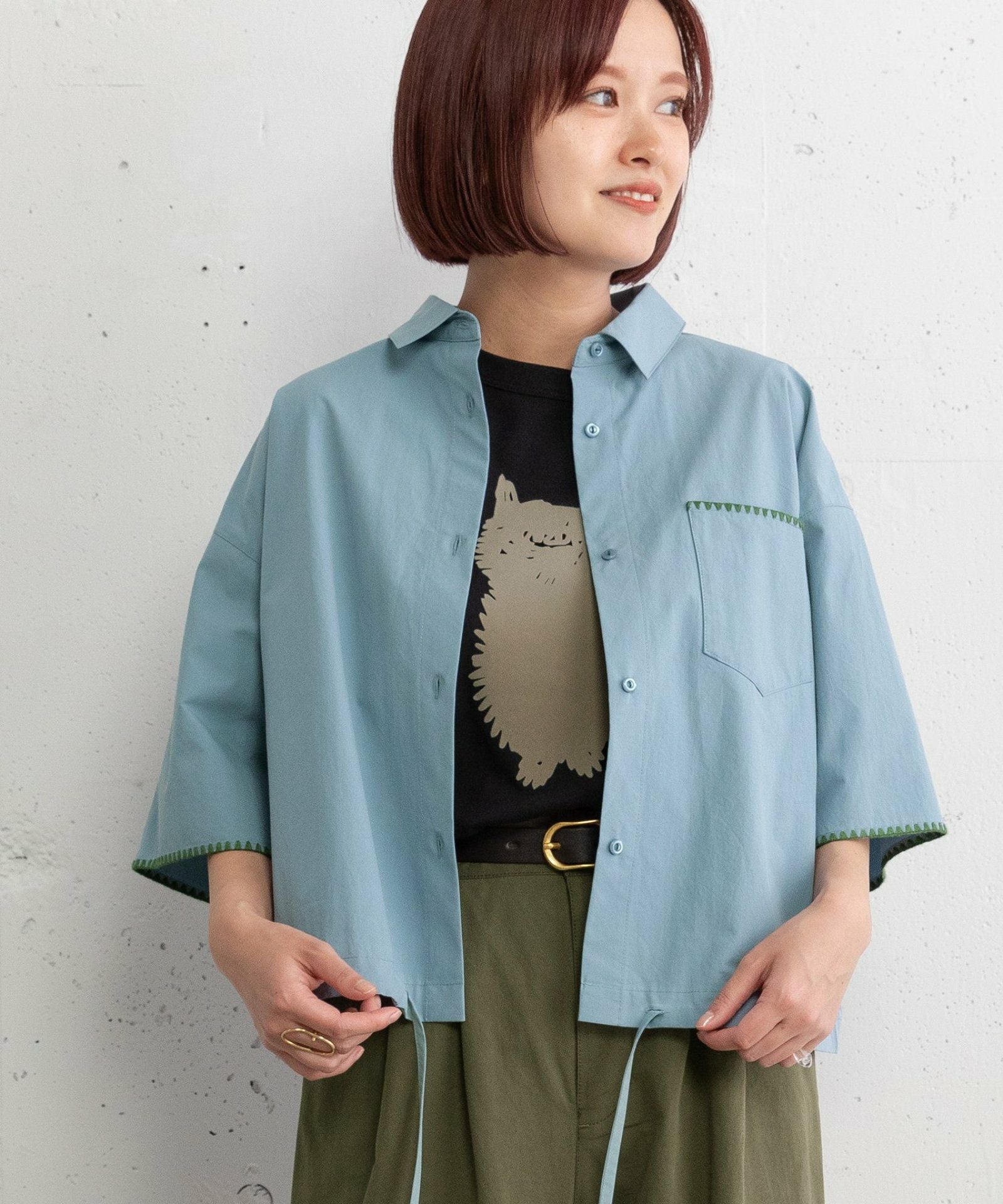 SUMMER SALE】はまぐりステッチクロップドシャツ | COO ONLINE