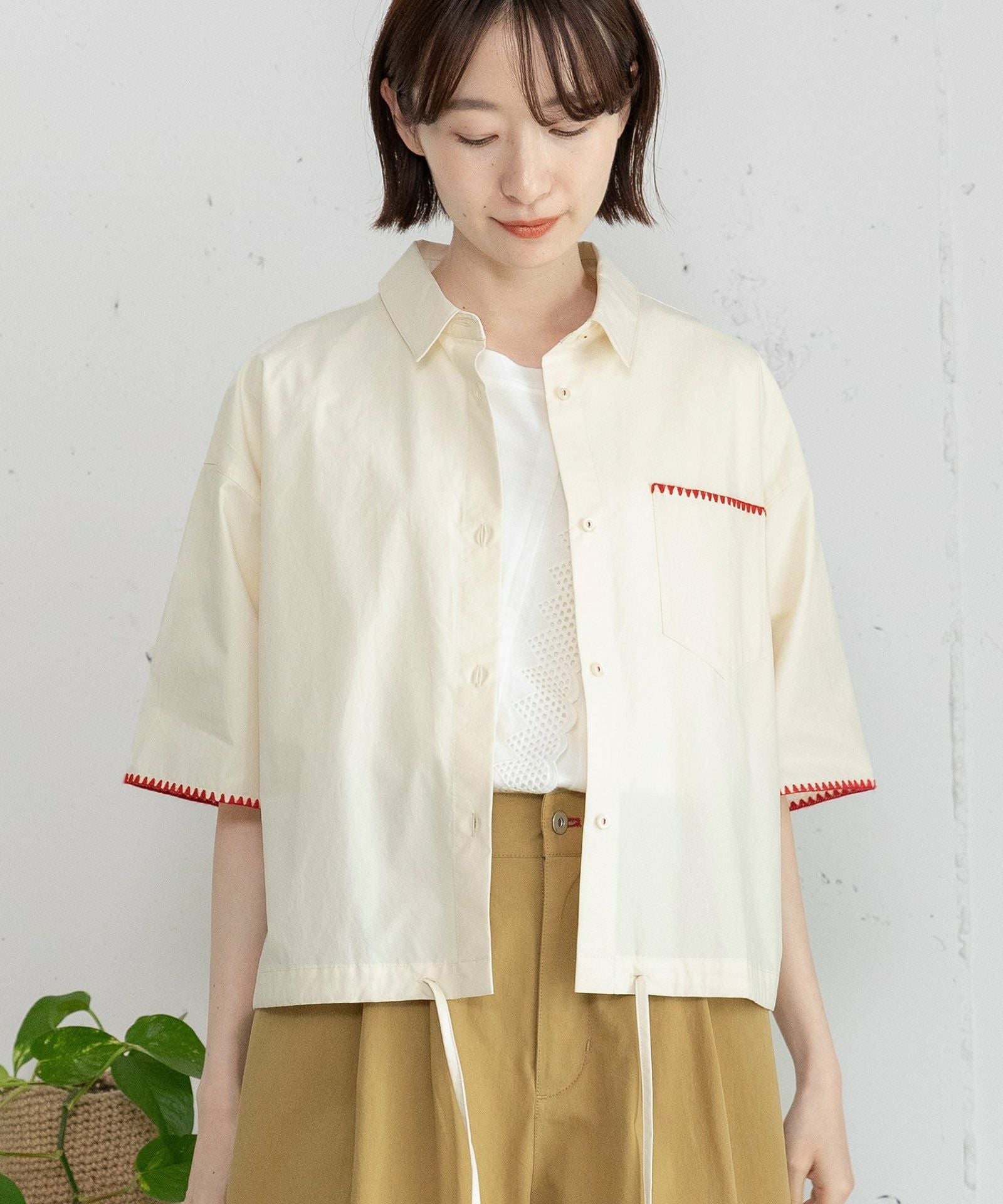 SUMMER SALE】はまぐりステッチクロップドシャツ | COO ONLINE