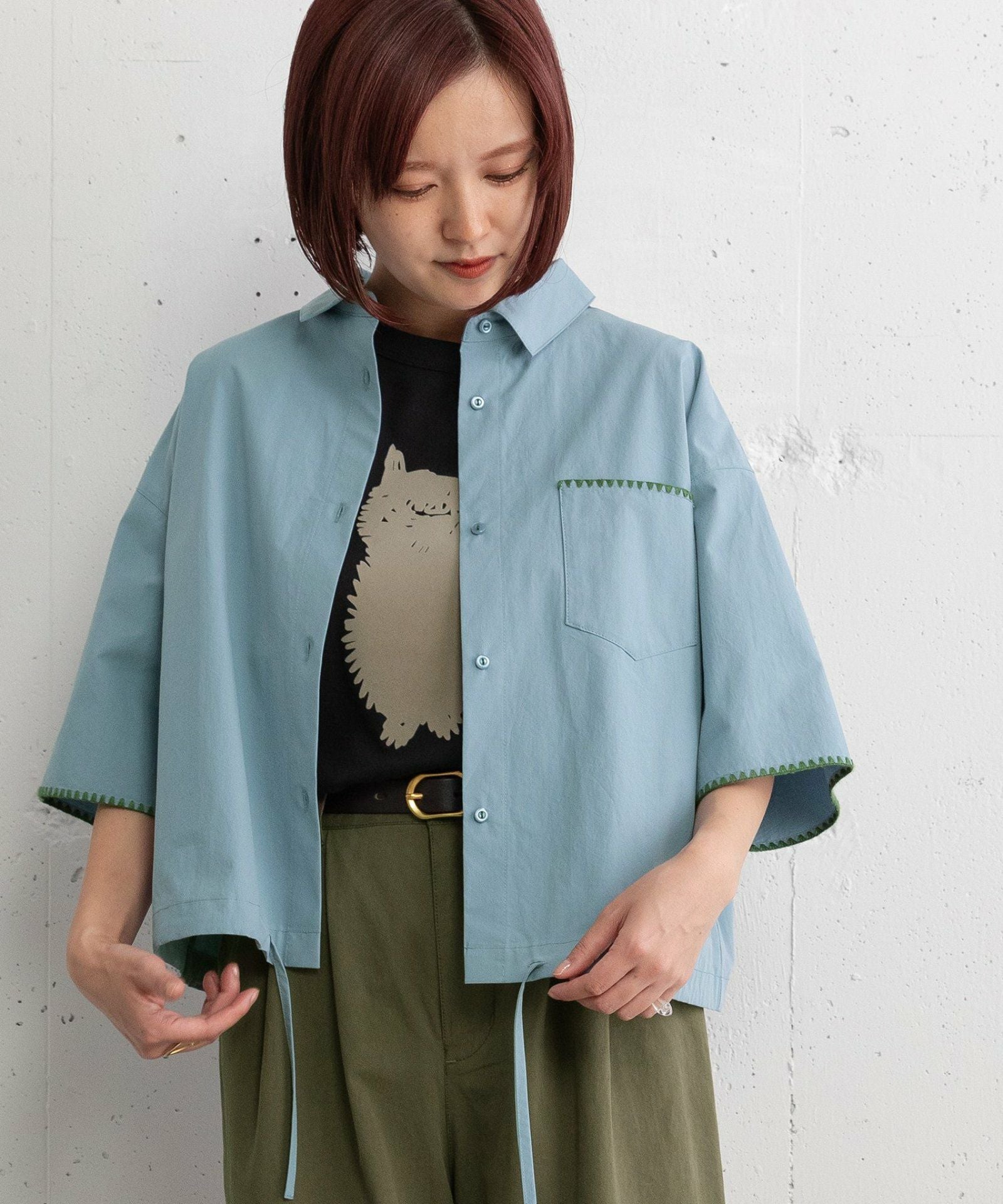 SUMMER SALE】はまぐりステッチクロップドシャツ | COO ONLINE