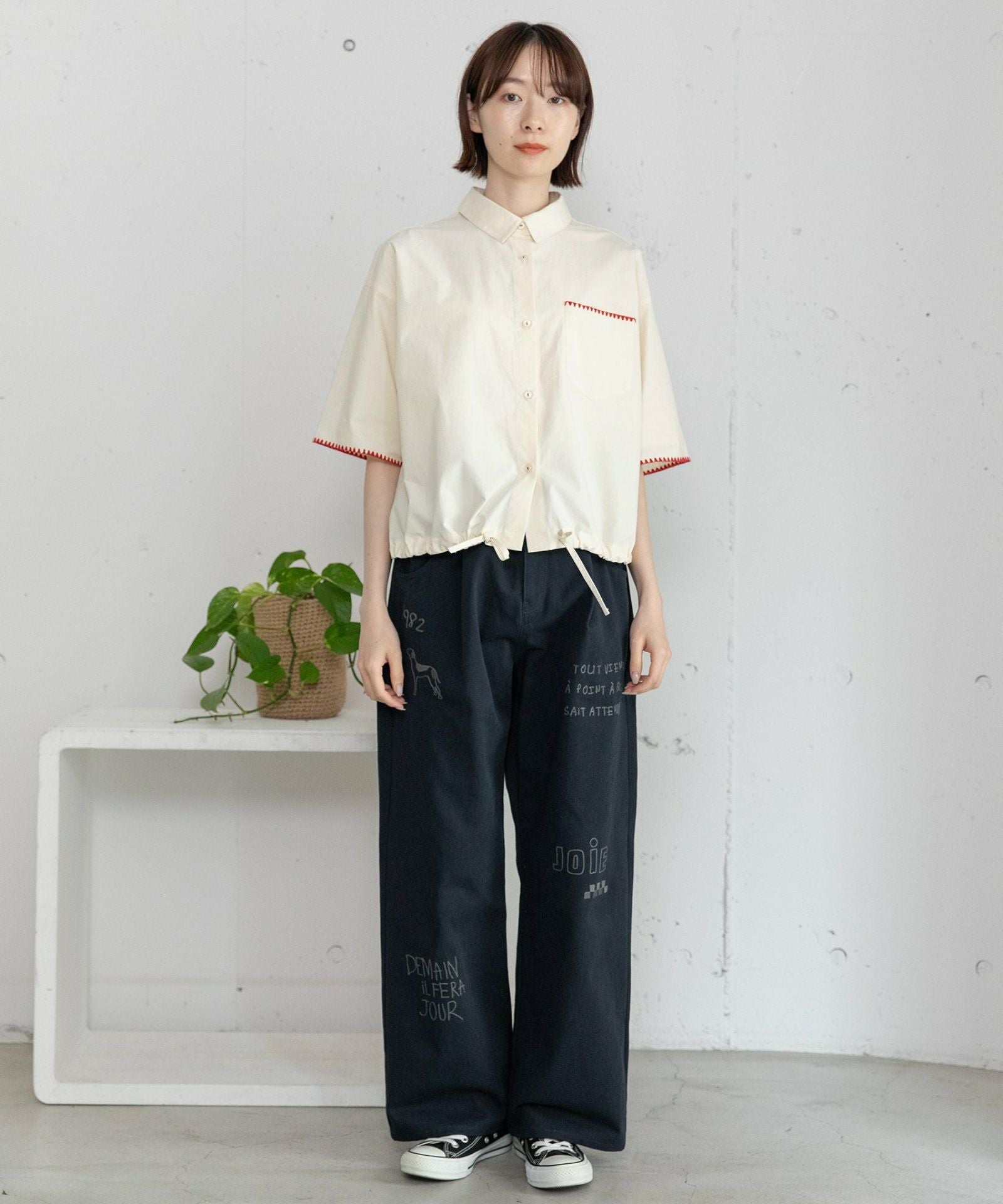 SUMMER SALE】はまぐりステッチクロップドシャツ | COO ONLINE