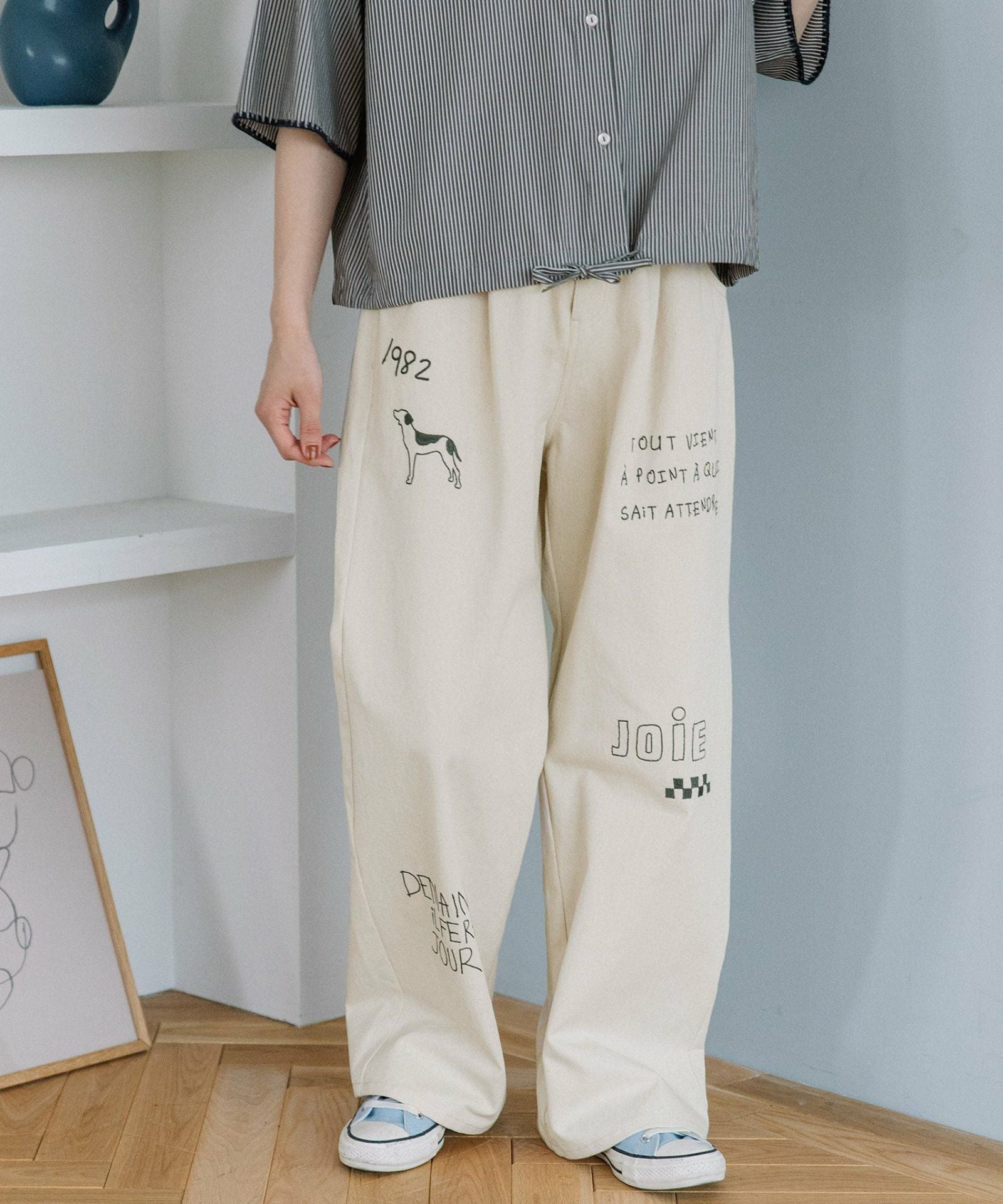 PRE SALE＞JOiEランダムロゴ刺繍パンツ | COO ONLINE