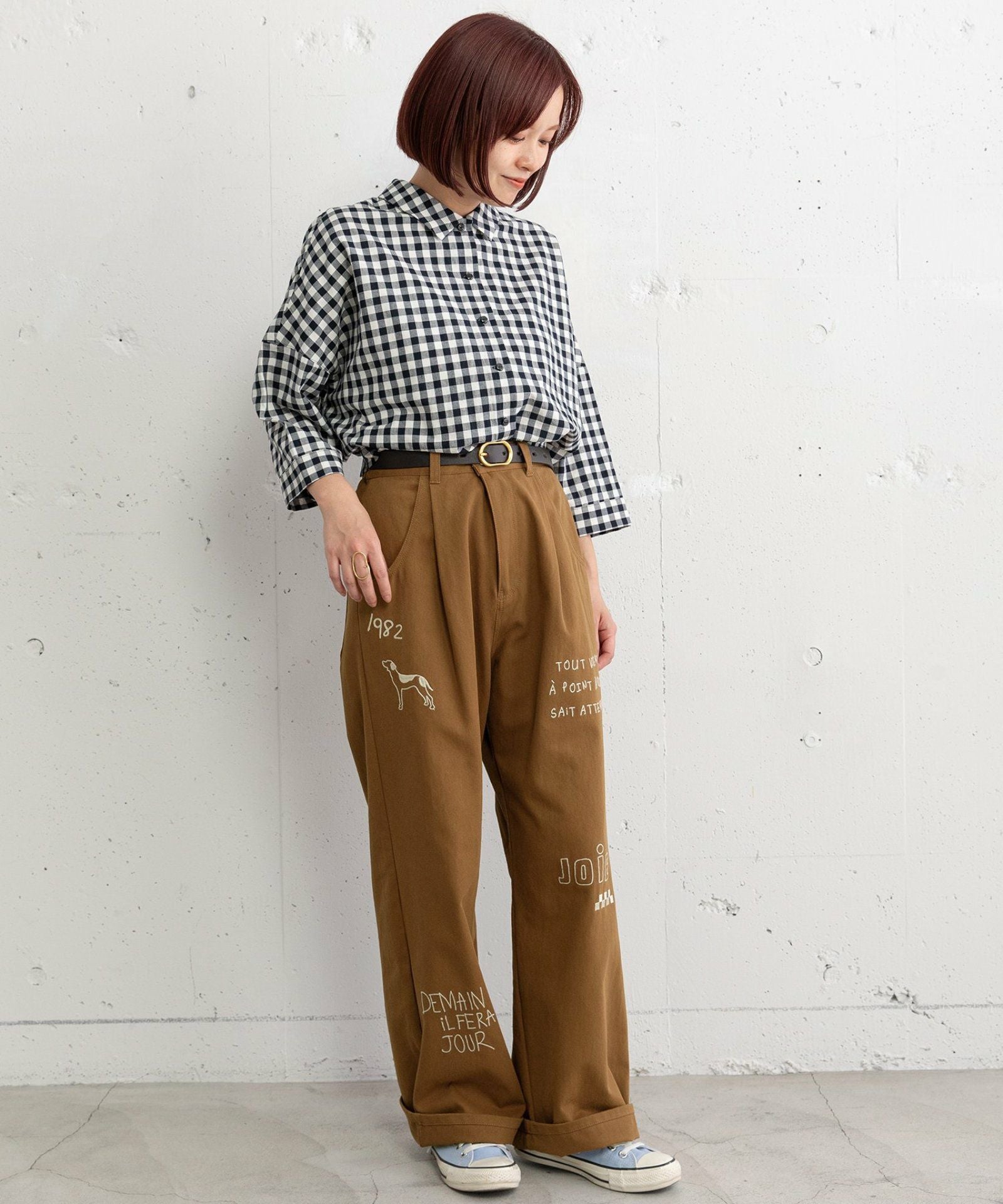 PRE SALE＞JOiEランダムロゴ刺繍パンツ | COO ONLINE