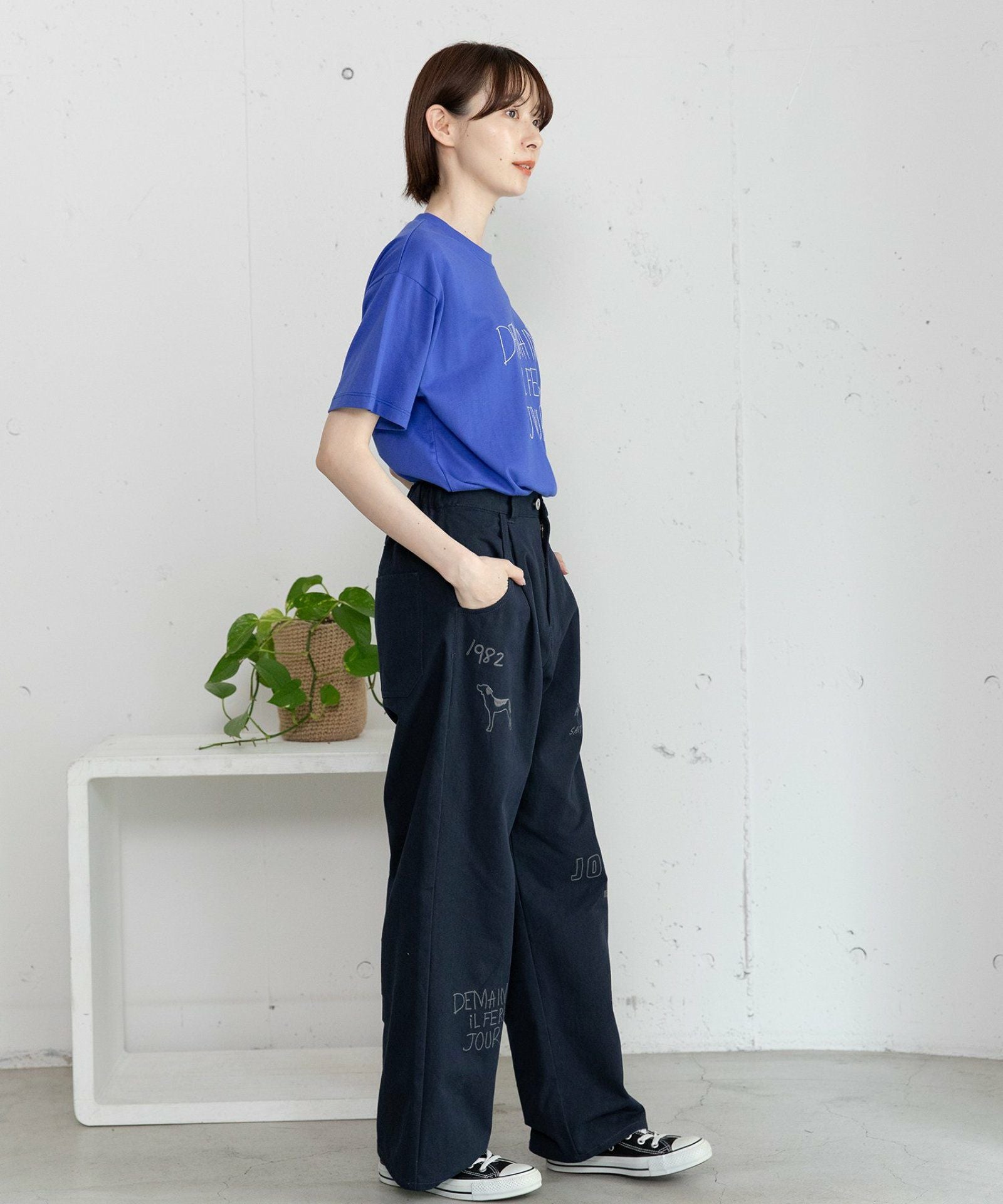 PRE SALE＞JOiEランダムロゴ刺繍パンツ | COO ONLINE