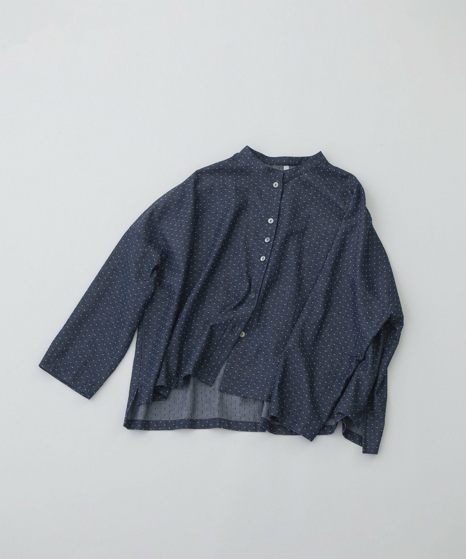 MORE PRICE DOWN】Cielドットドビースタンドカラー9分袖シャツ | COO
