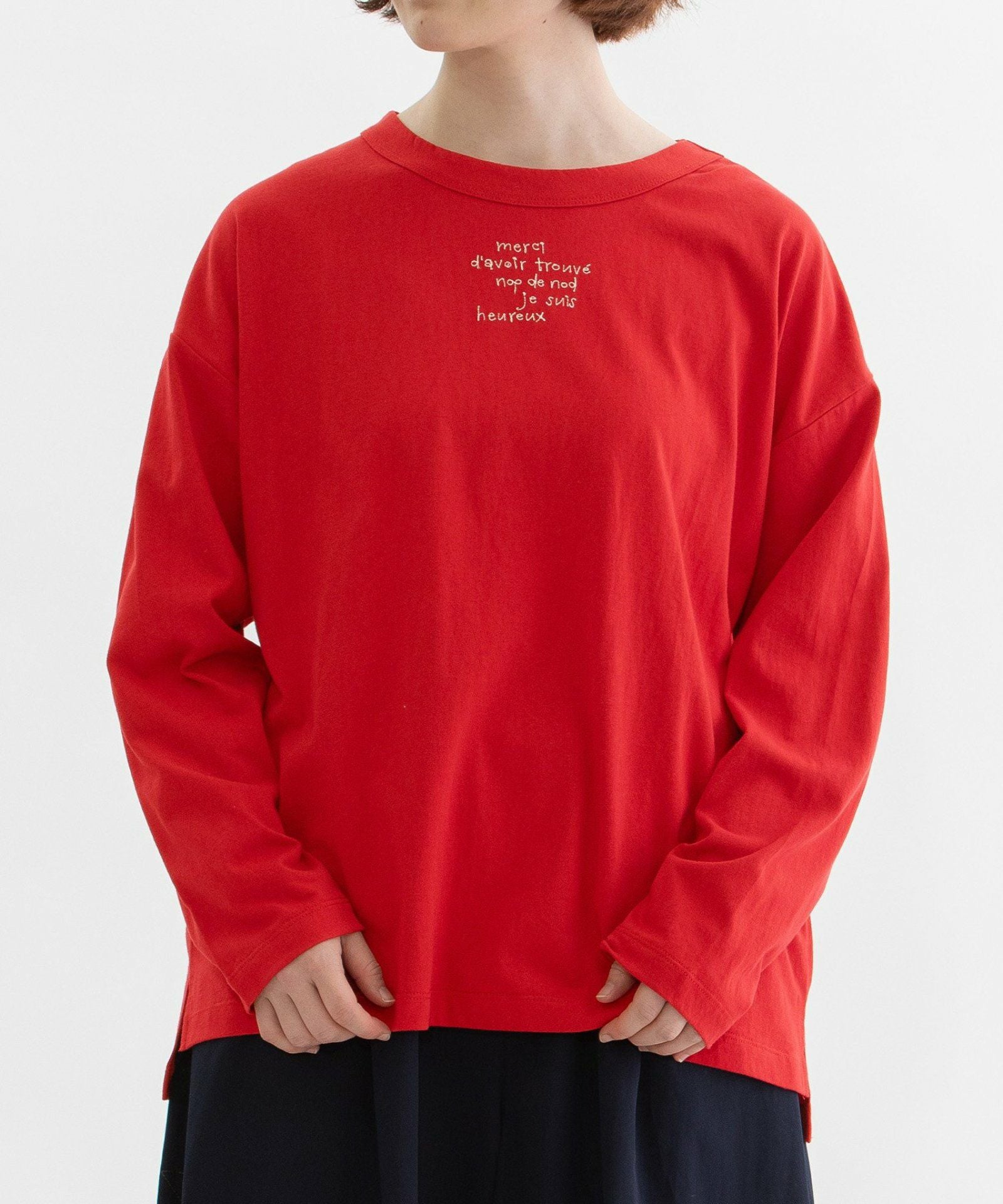 USコットン書き文字ロゴ刺繍ロンT | COO ONLINE