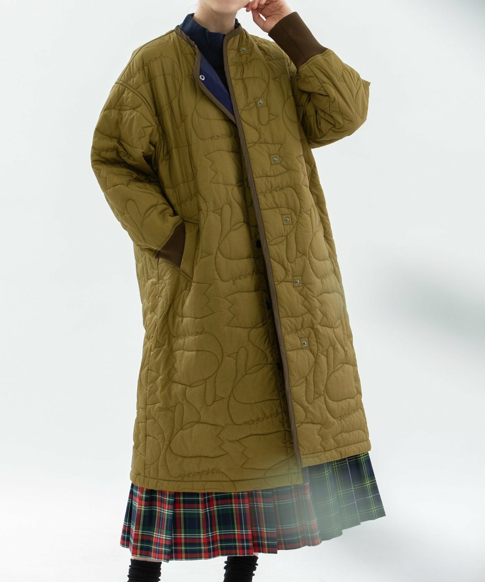 WINTER SALE】ノーカラースワンキルティングロングコート | COO ONLINE