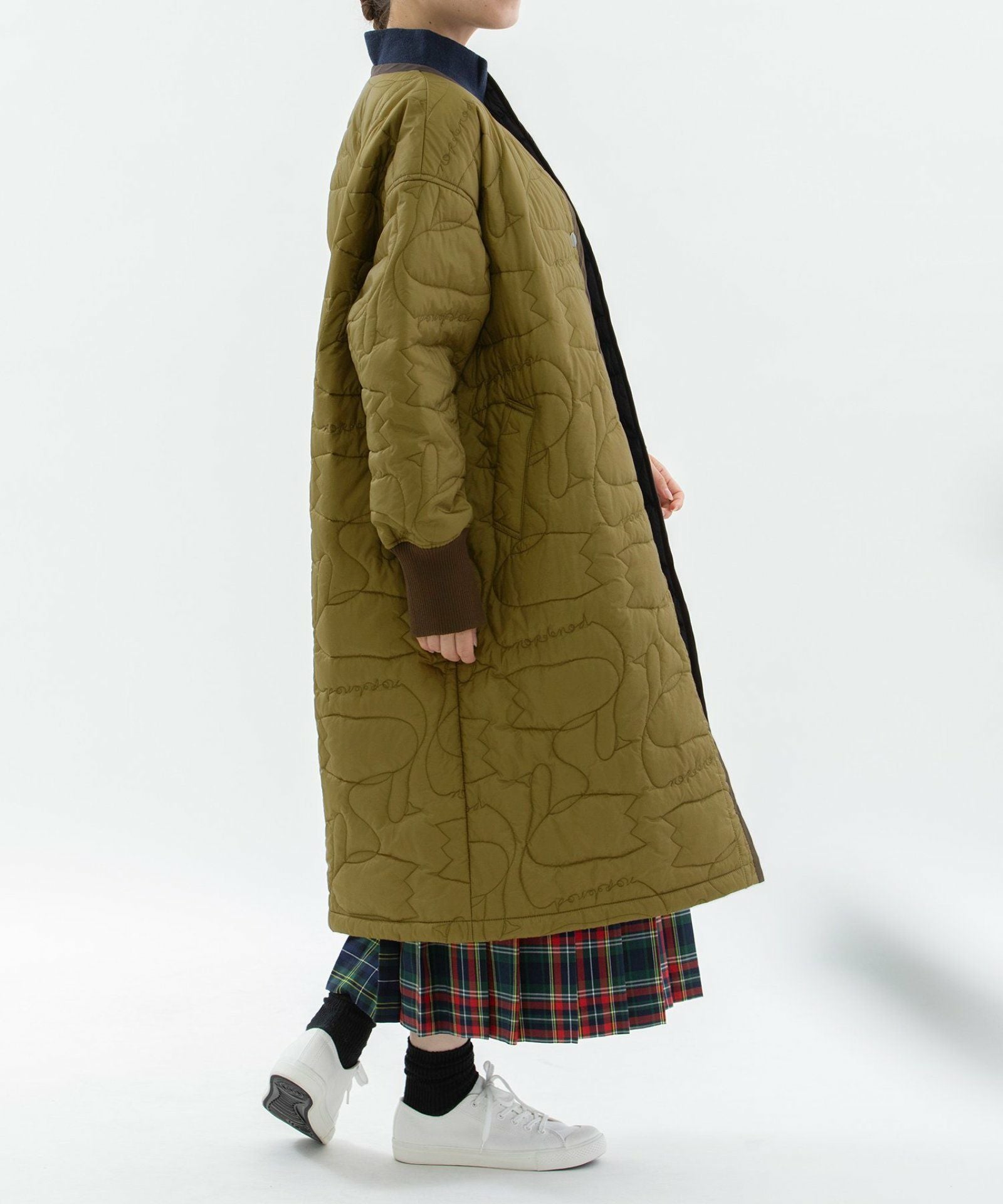 WINTER SALE】ノーカラースワンキルティングロングコート | COO ONLINE